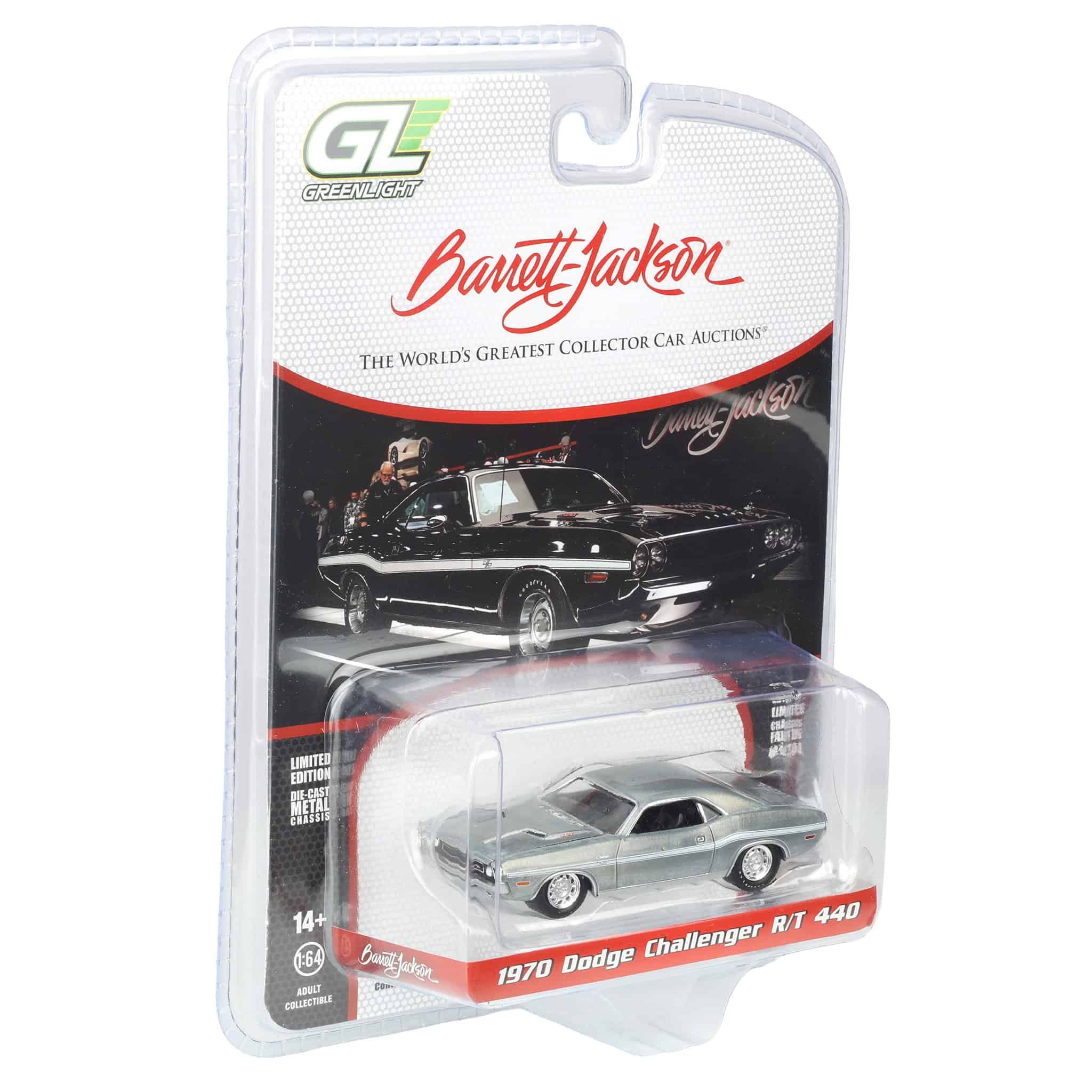 Raw Chase Unit ~ 1/64 1970 Dodge Challenger R/T 440, Scottsdale 2024, Black, Barrett-Jackson Series 15 - Image 2