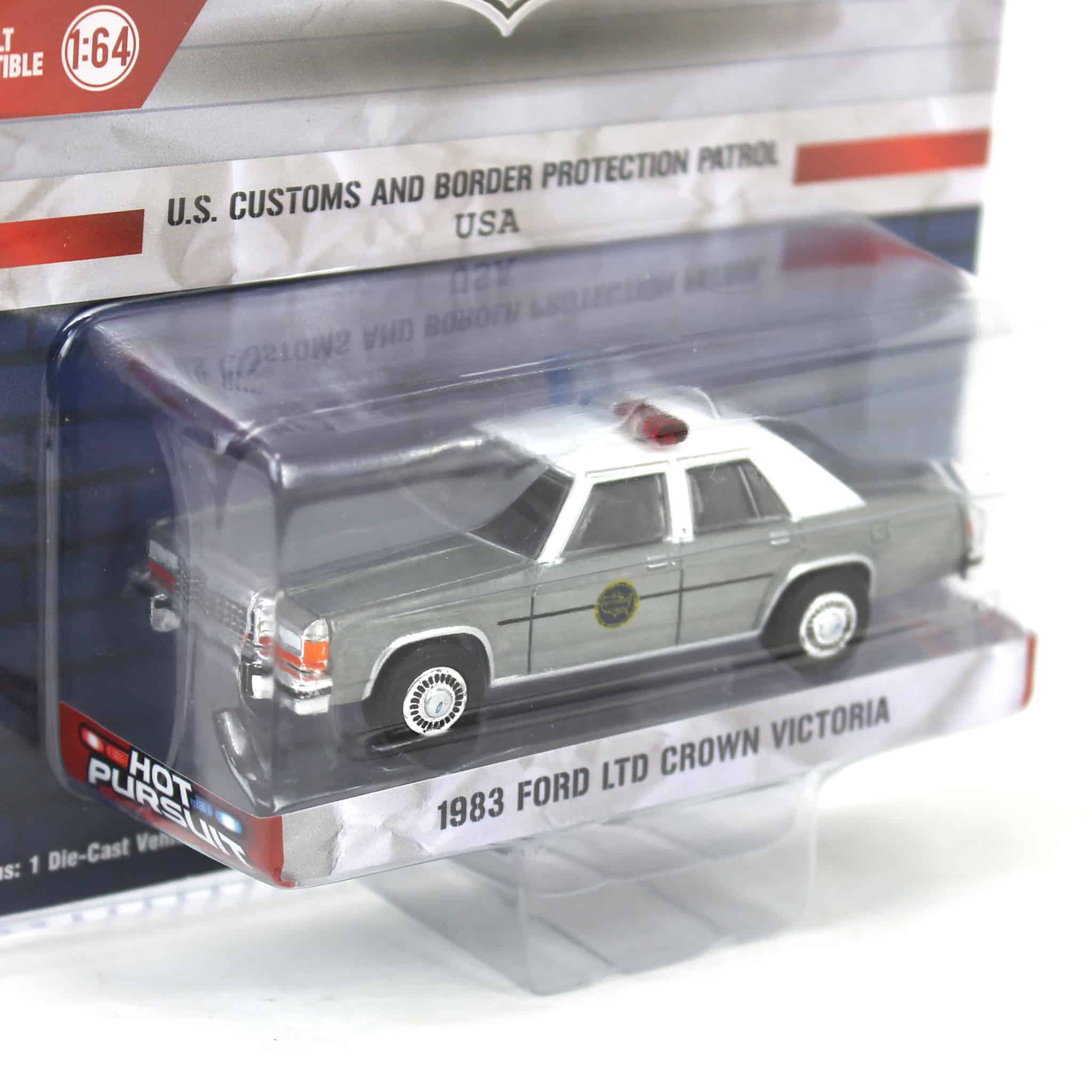 Raw Chase Unit ~ 1/64 1983 Ford LTD Crown Victoria, US Customs & Border Patrol, Hot Pursuit Special Edition - Image 2