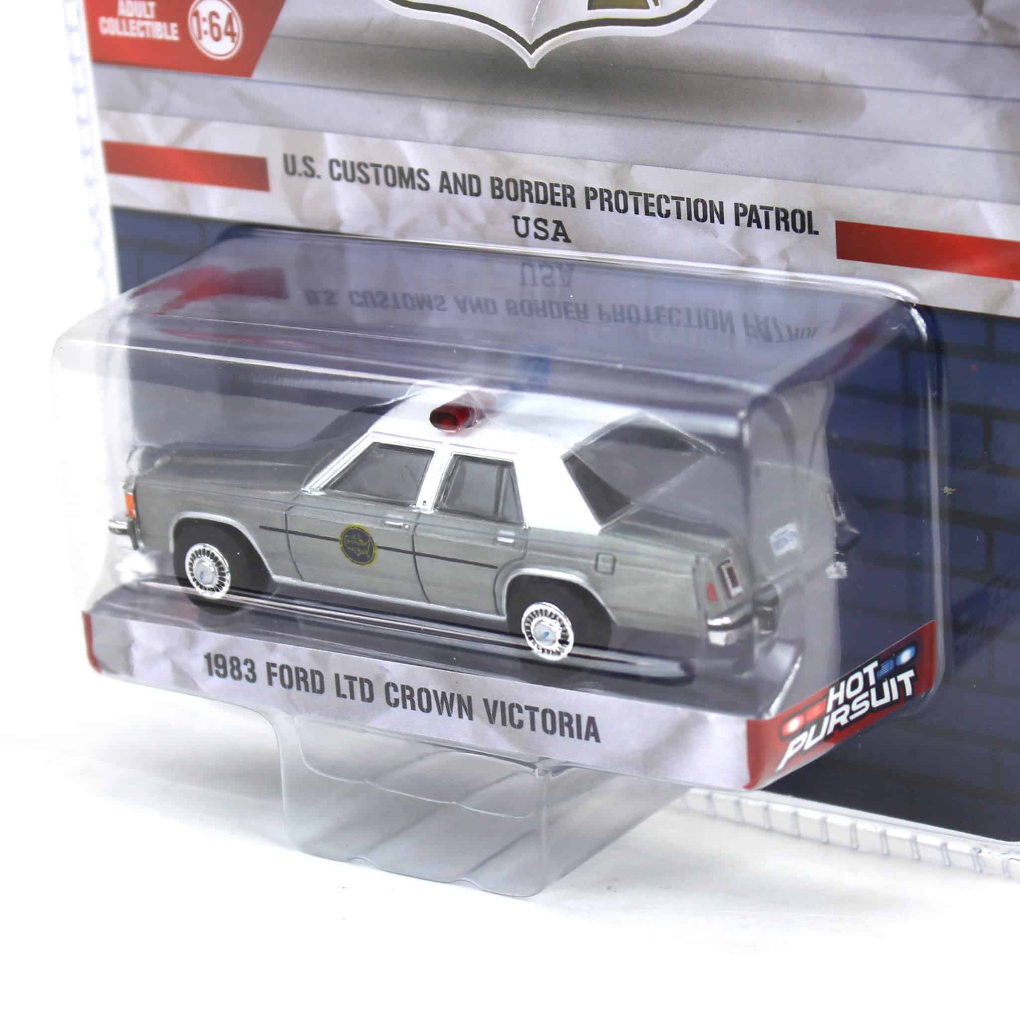 Raw Chase Unit ~ 1/64 1983 Ford LTD Crown Victoria, US Customs & Border Patrol, Hot Pursuit Special Edition - Image 3