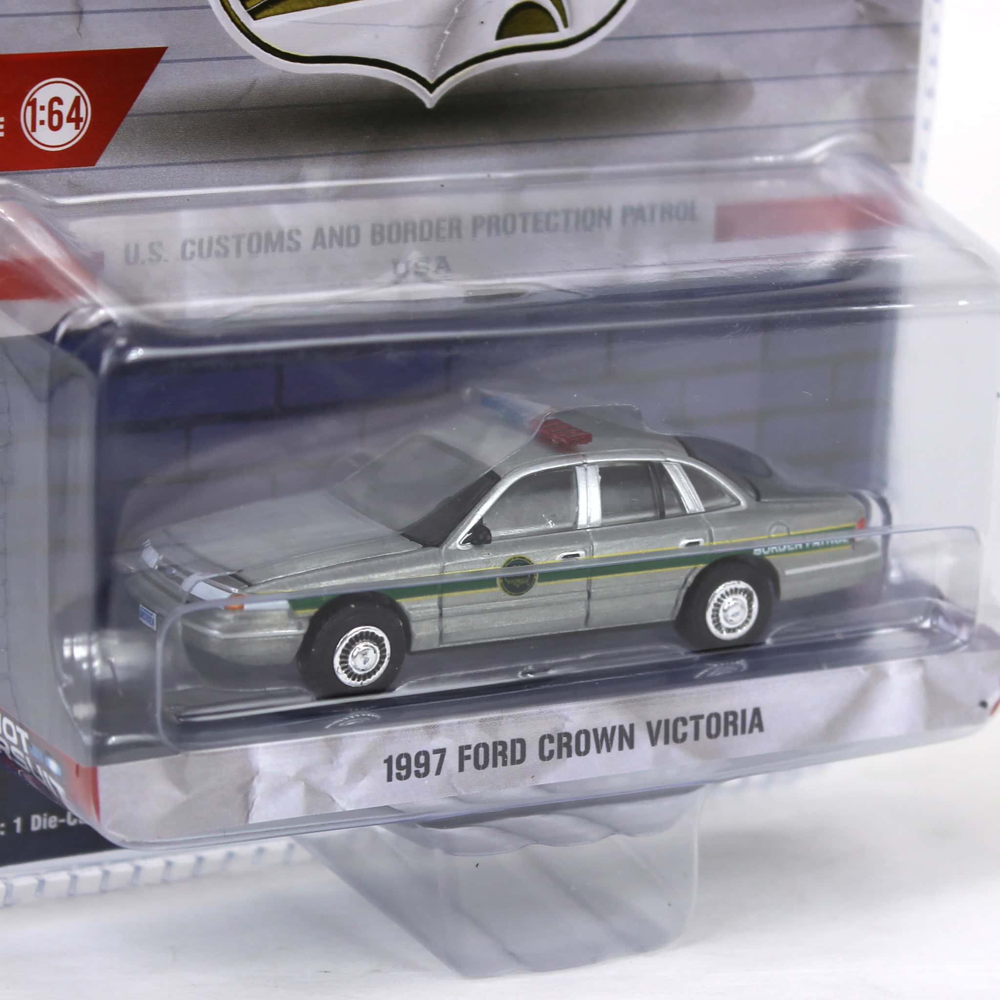 Raw Chase Unit ~ 1/64 1997 Ford Crown Victoria, US Customs & Border Patrol, Hot Pursuit Special Edition - Image 2