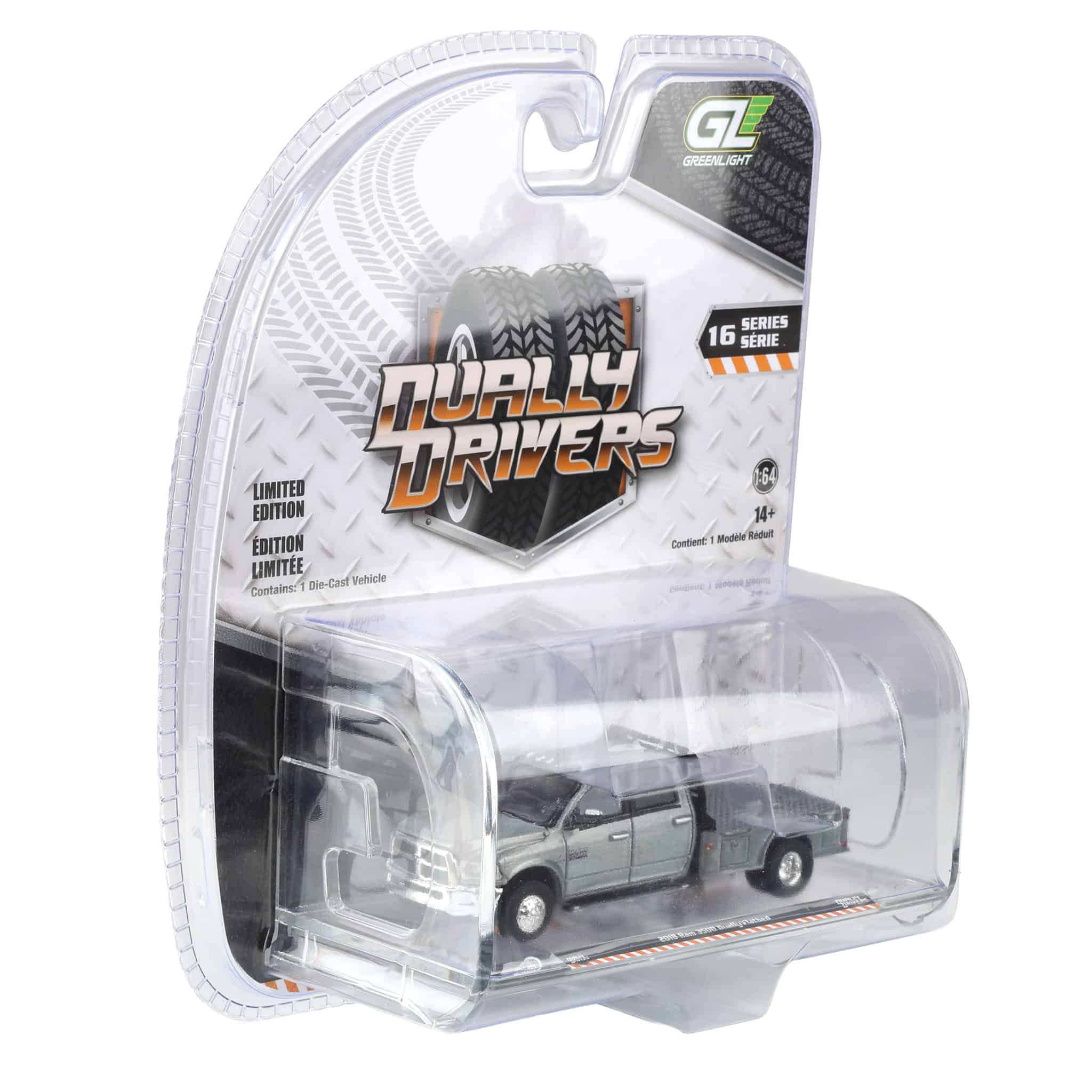Raw Chase Unit ~ 1/64 2018 Ram 3500 Dually Flatbed, Robin’s Egg Blue, Dually Drivers Series 16 - Image 2