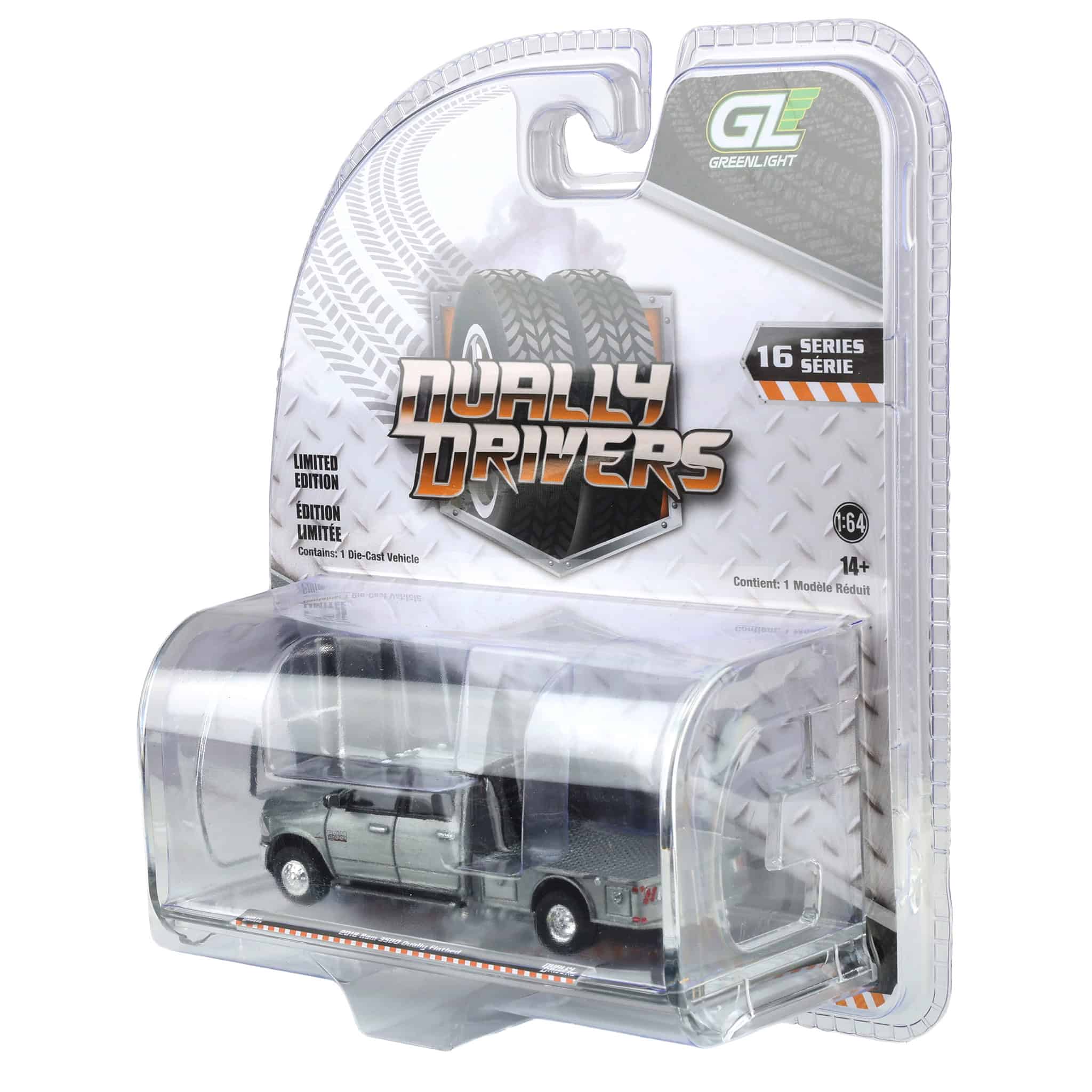 Raw Chase Unit ~ 1/64 2018 Ram 3500 Dually Flatbed, Robin’s Egg Blue, Dually Drivers Series 16 - Image 3
