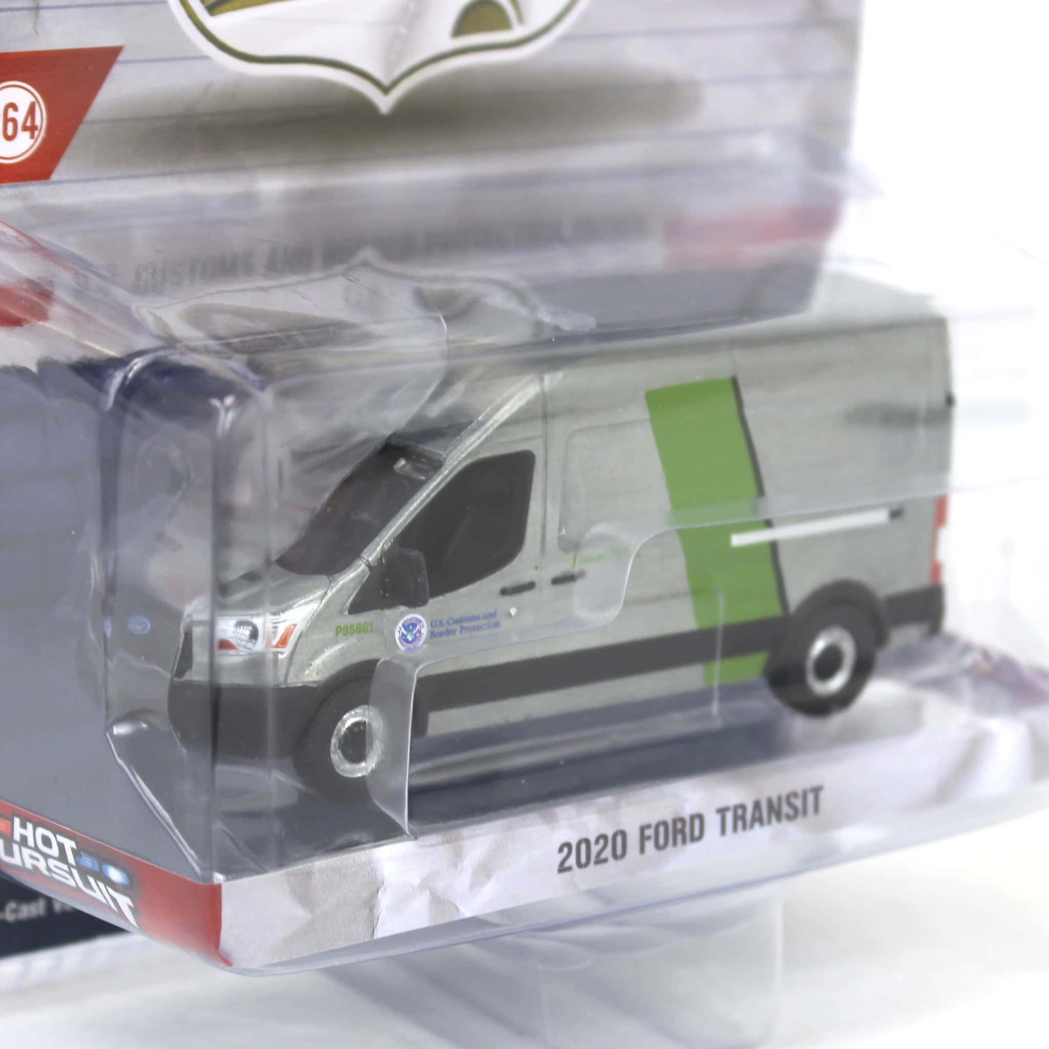 Raw Chase Unit ~ 1/64 2020 Ford Transit LWB High Roof, US Customs & Border Patrol, Hot Pursuit Special Edition - Image 2