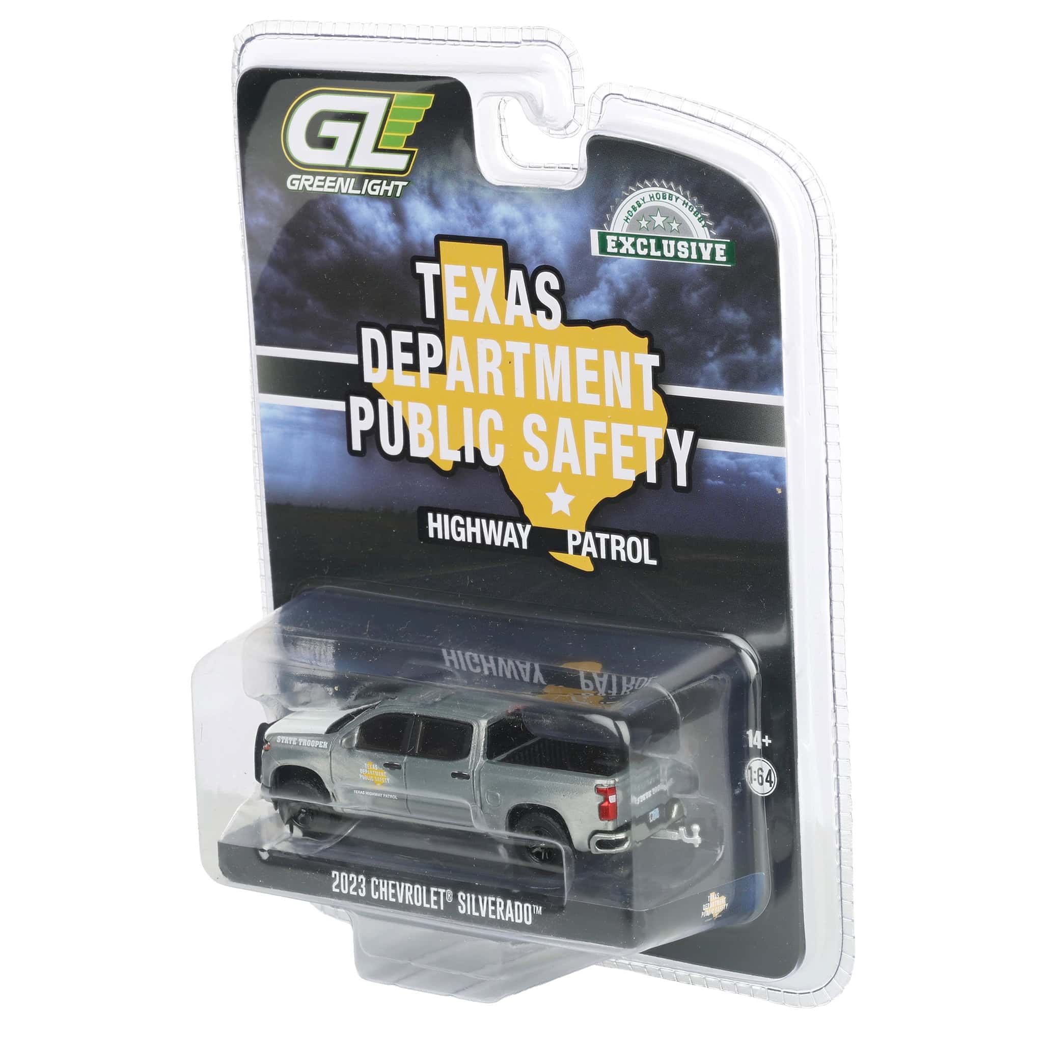 Raw Chase Unit ~ 1/64 2023 Chevrolet Silverado Police Pickup Truck, Texas Department of Public Safety, Hobby Exclusive Hot Pursuit - Image 3