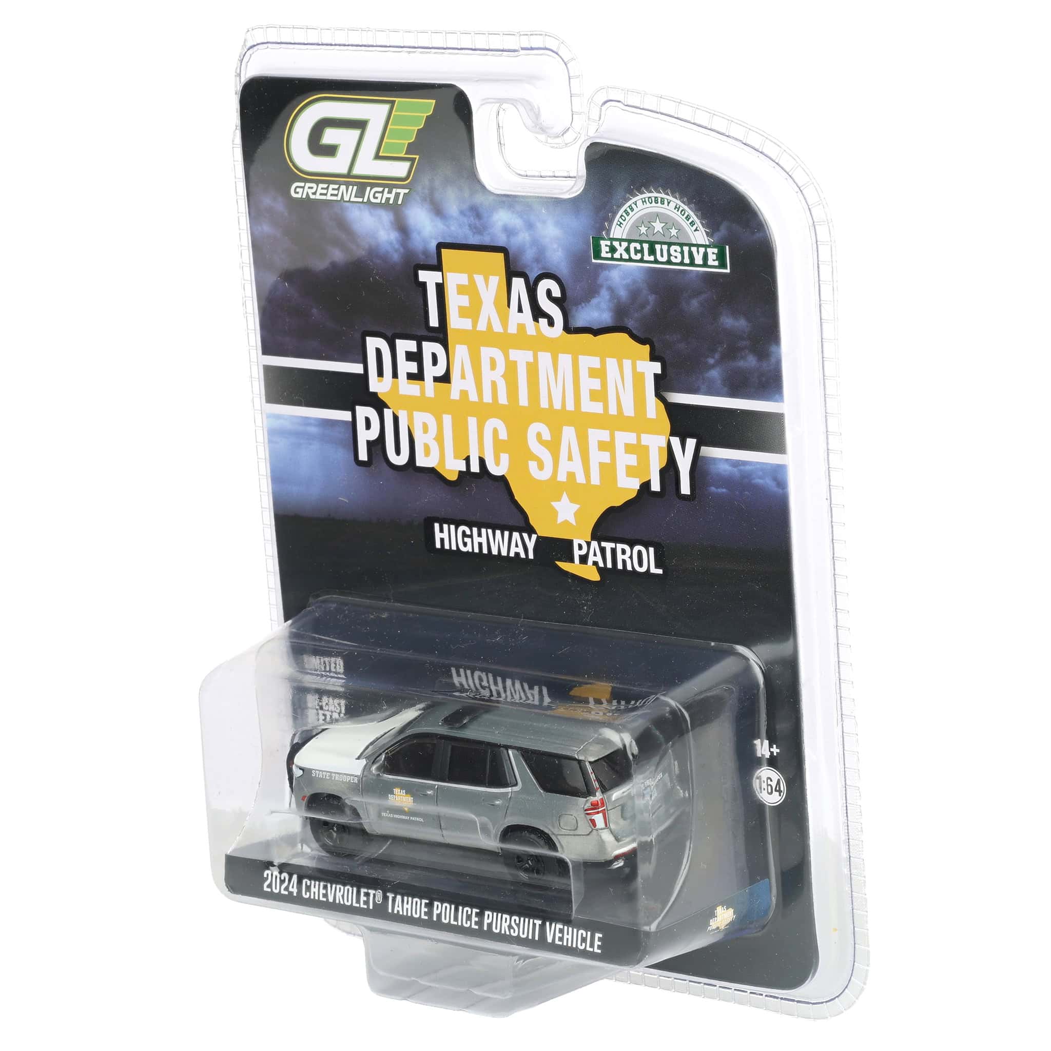 Raw Chase Unit ~ 1/64 2024 Chevrolet Tahoe Police Pursuit Vehicle, Texas Highway Patrol, Hobby Exclusive Hot Pursuit - Image 3