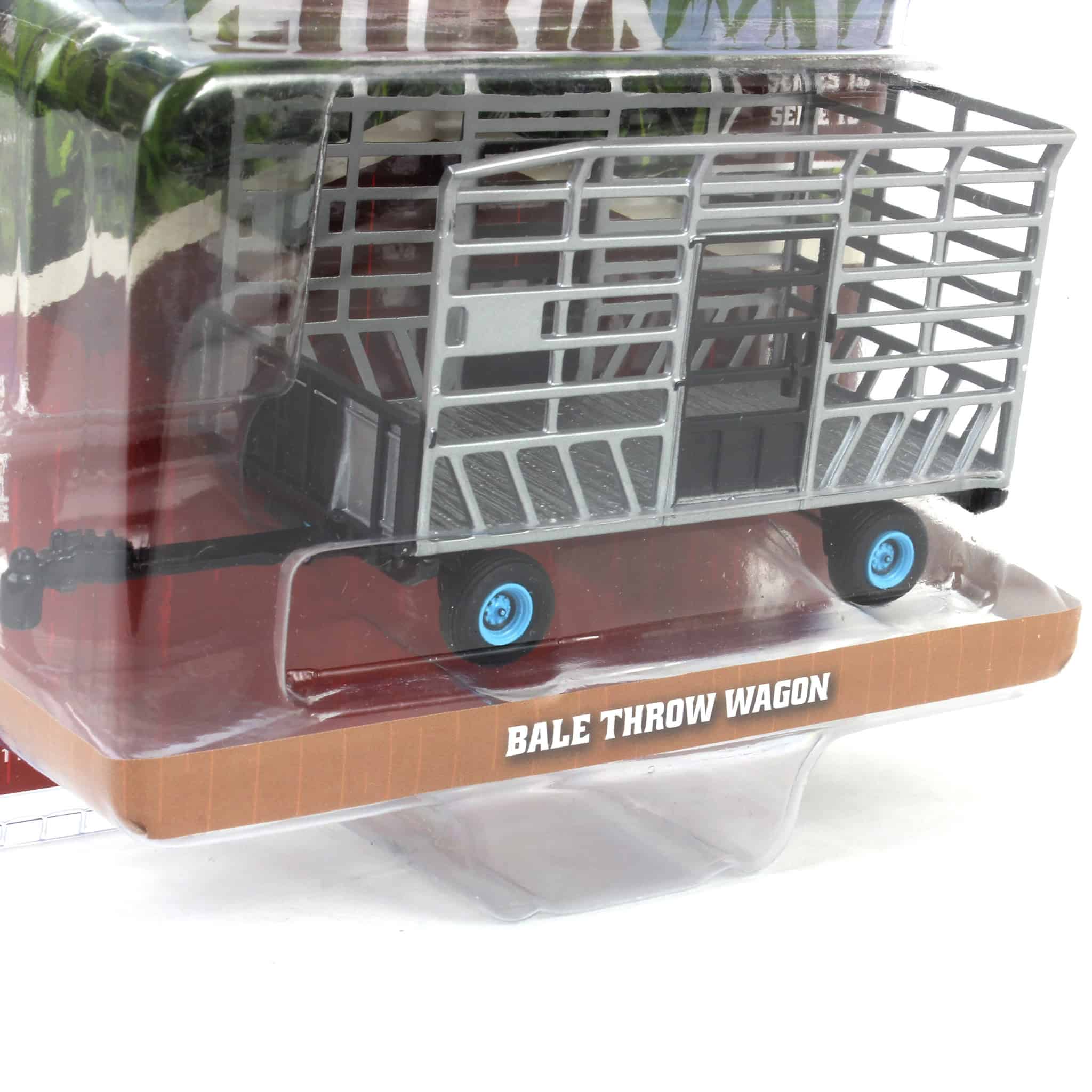 Raw Chase Unit ~ 1/64 Bale Throw Wagon, Light Blue, Down on the Farm Series 10 - Image 2