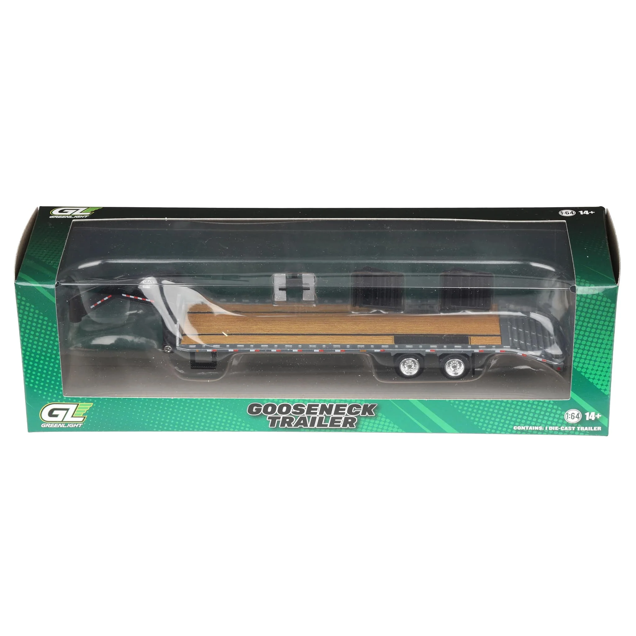 Raw Chase Unit ~ 1/64 Gooseneck Trailer with Red & White Conspicuity Stripes - Image 3