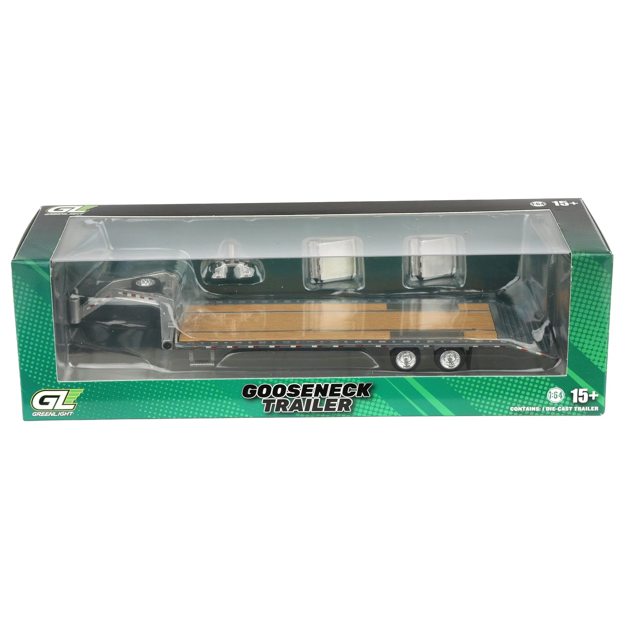 Raw Chase Unit ~ 1/64 Gooseneck Trailer with Red & White Conspicuity Stripes, Hobby Exclusive