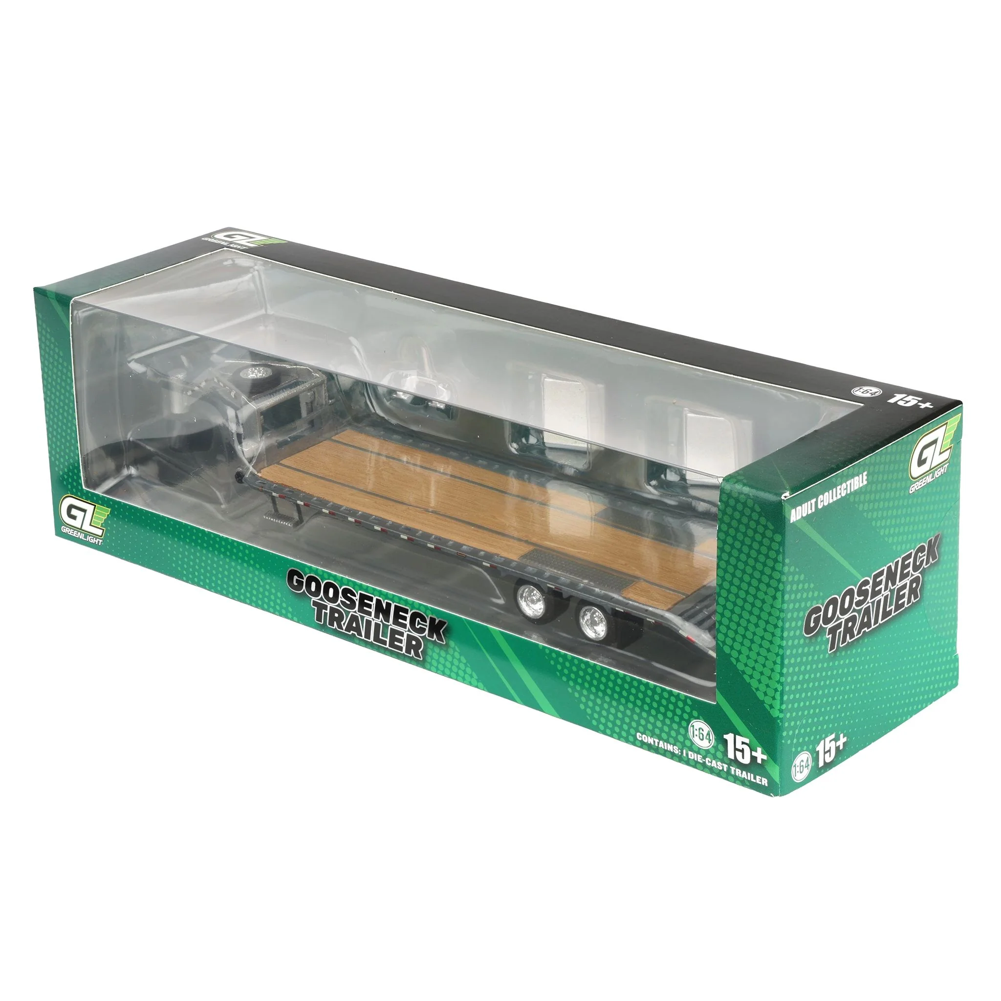 Raw Chase Unit ~ 1/64 Gooseneck Trailer with Red & White Conspicuity Stripes, Hobby Exclusive - Image 3