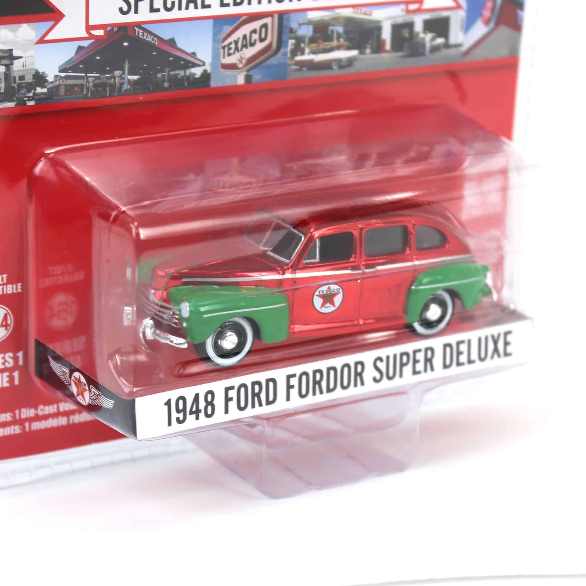 Red Chrome Super Chase ~ 1/64 1948 Ford Fordor Super Deluxe, Texaco Special Edition Series 1 - Image 2