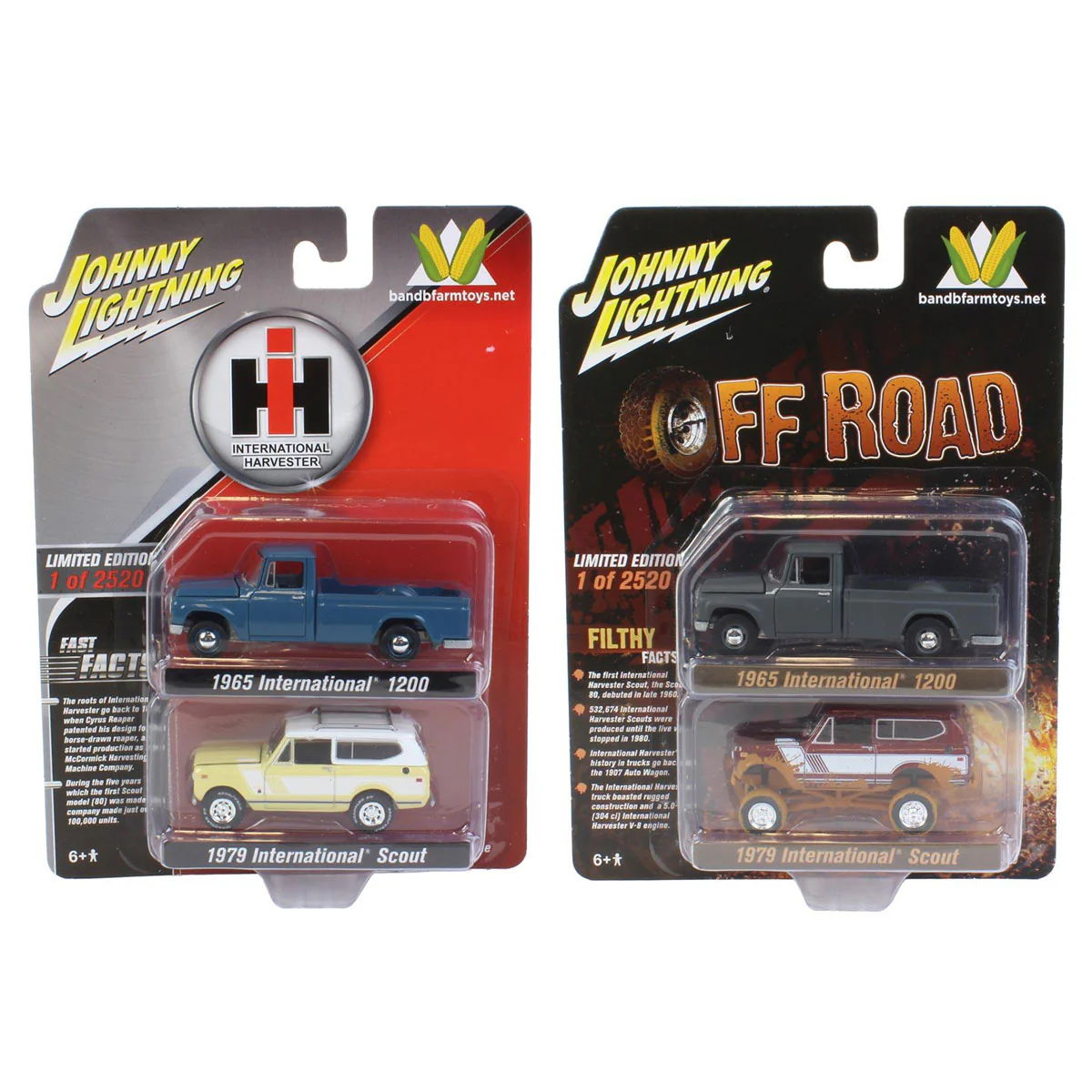 Regular Set ~ 1/64 Exclusive International Harvester 2 Packs with 1965 Model 1200s, 1979 Scout & Muddy 1979 Scout - Image 2
