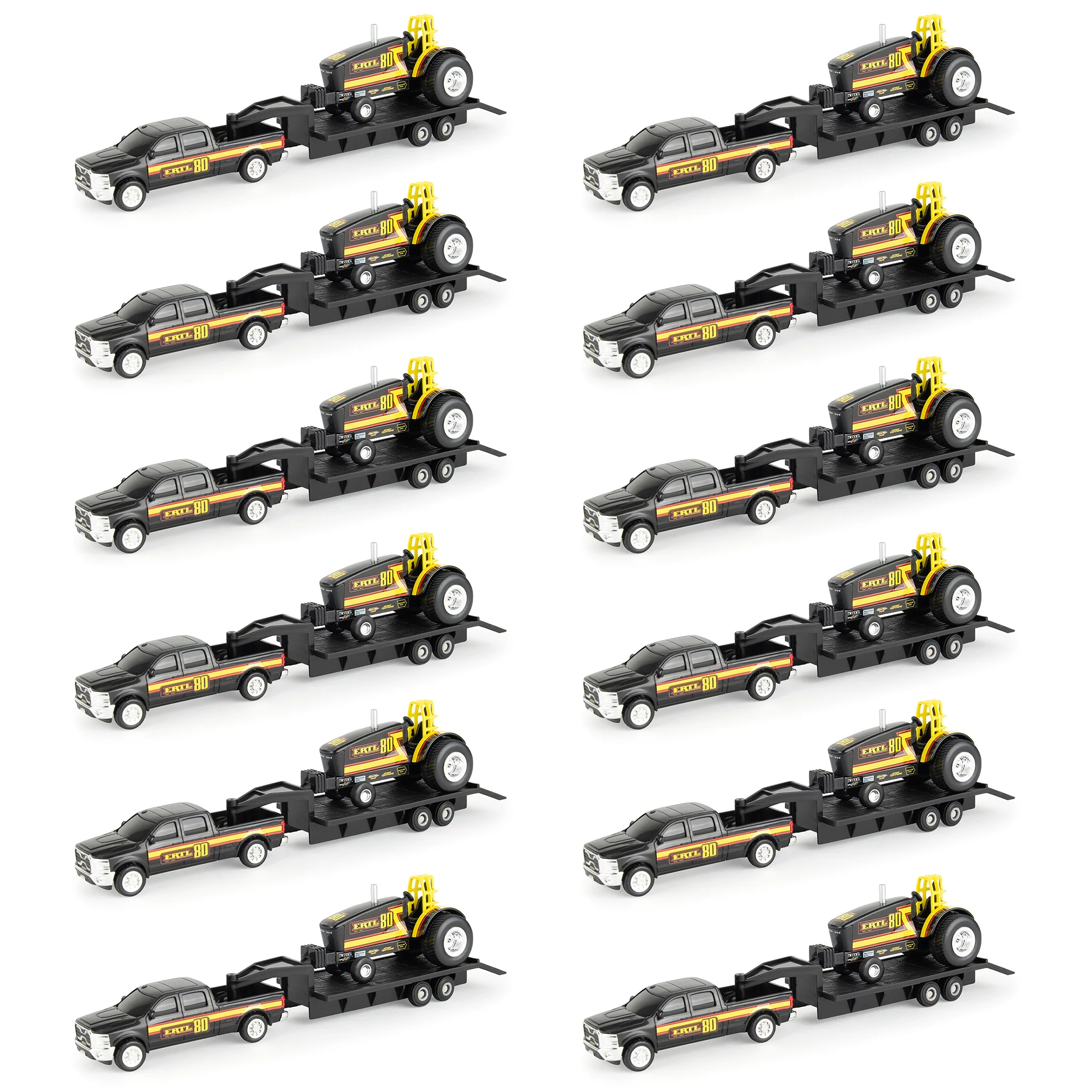 Sealed Case of 12 ~ 1/64 ERTL 80th Anniversary Pulling Tractor with Pickup Truck & Trailer