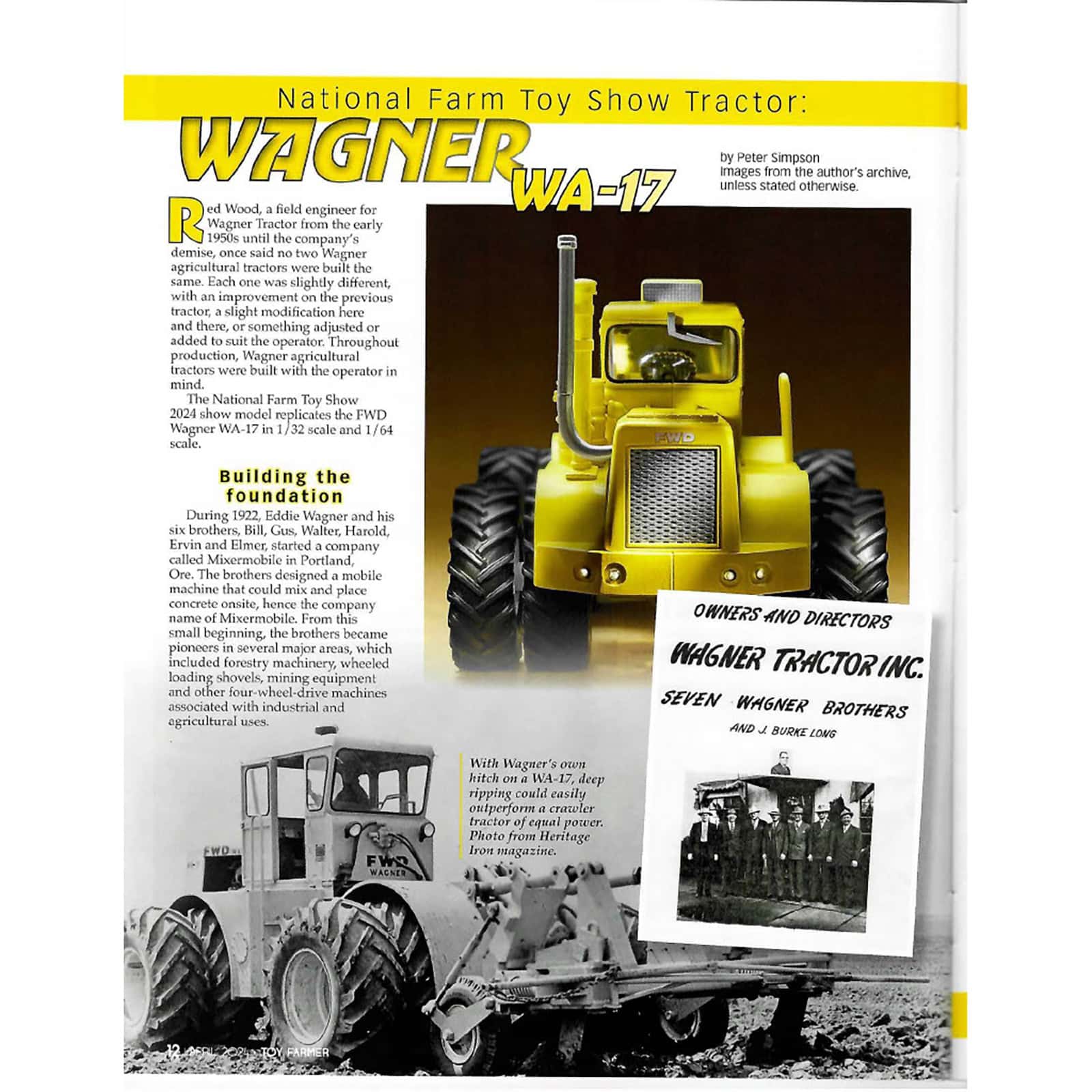 Sealed Case of 3 ~ 1/32 Wagner WA-17 Tractor, 2024 National Farm Toy Show - Image 2