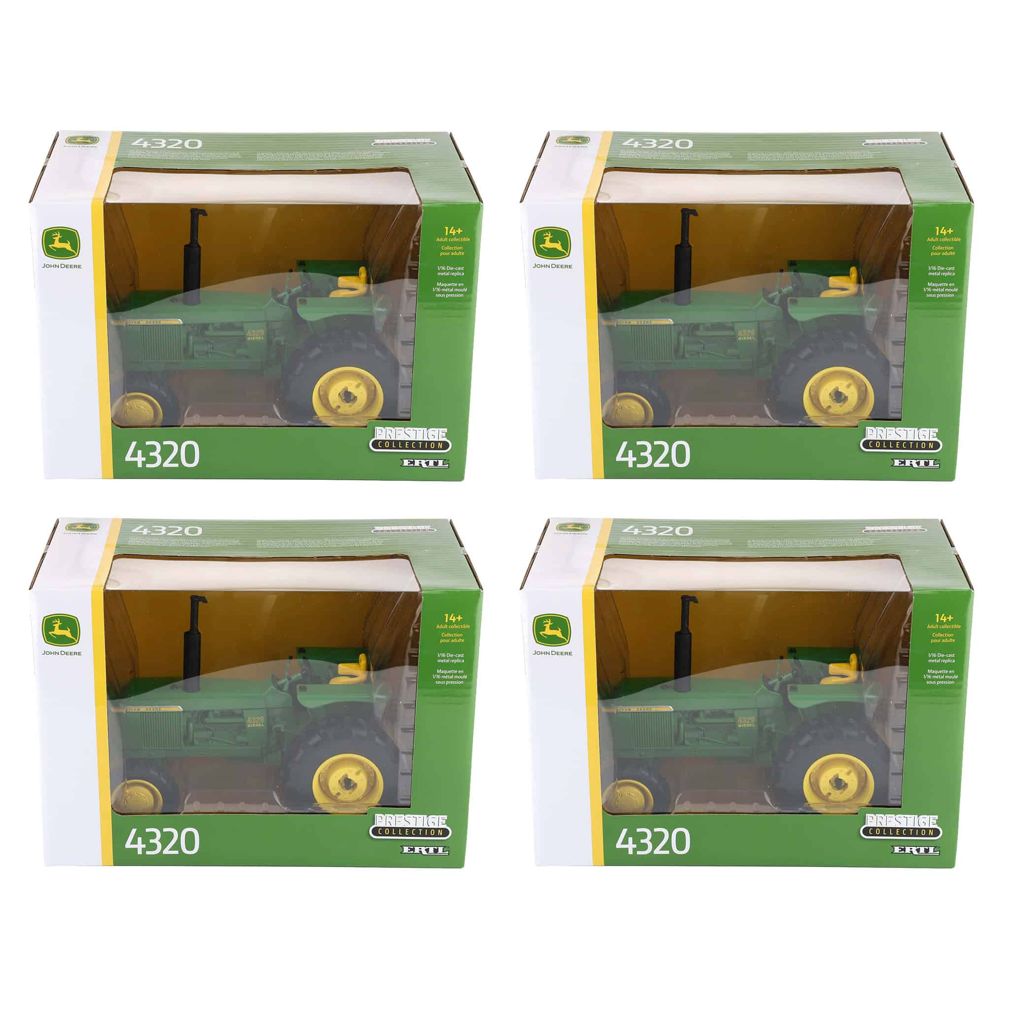 Sealed Case of 4 ~ 1/16 John Deere 4320 Tractor with FWA, ERTL Prestige - Image 4