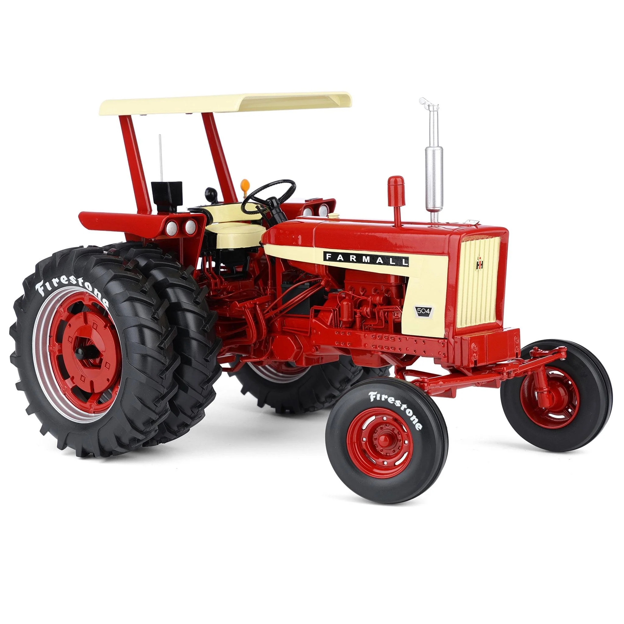 Set of 2 ~ 1/16 Farmall 504 Tractors with Firestone Tires & Canopy by SpecCast, 2nd in Outback Toys Exclusive 20th Century Series - Image 2