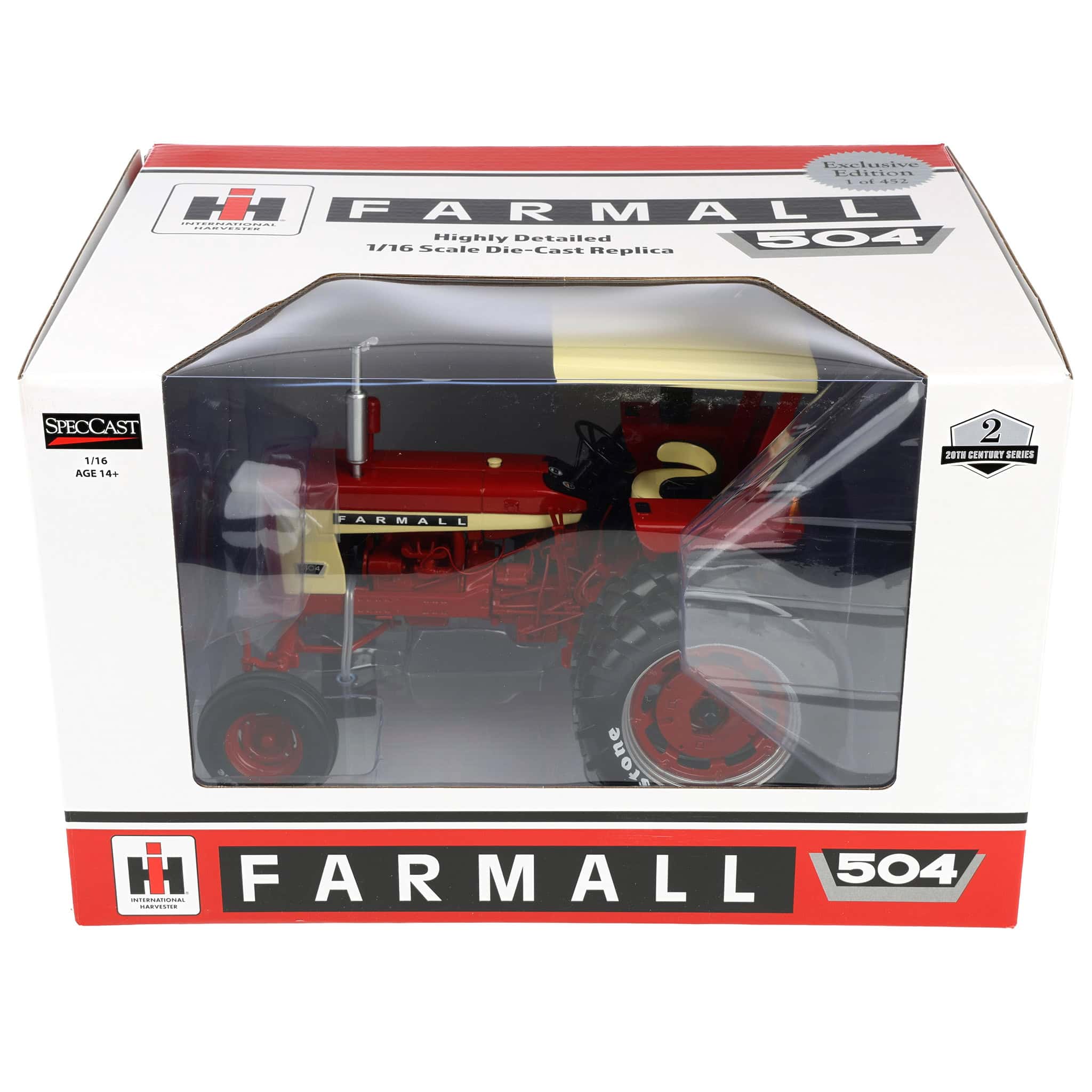 Set of 2 ~ 1/16 Farmall 504 Tractors with Firestone Tires & Canopy by SpecCast, 2nd in Outback Toys Exclusive 20th Century Series - Image 7