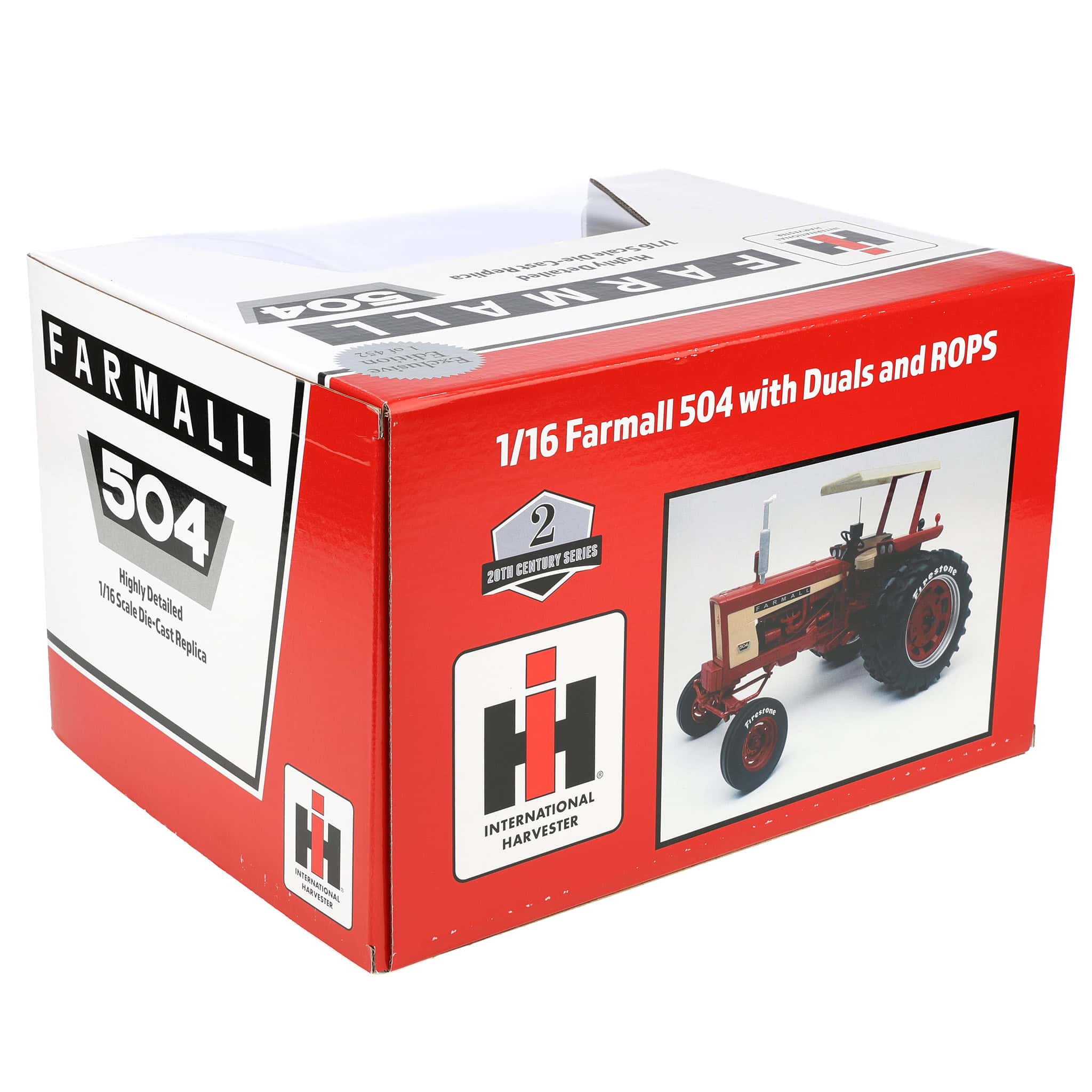 Set of 2 ~ 1/16 Farmall 504 Tractors with Firestone Tires & Canopy by SpecCast, 2nd in Outback Toys Exclusive 20th Century Series - Image 9