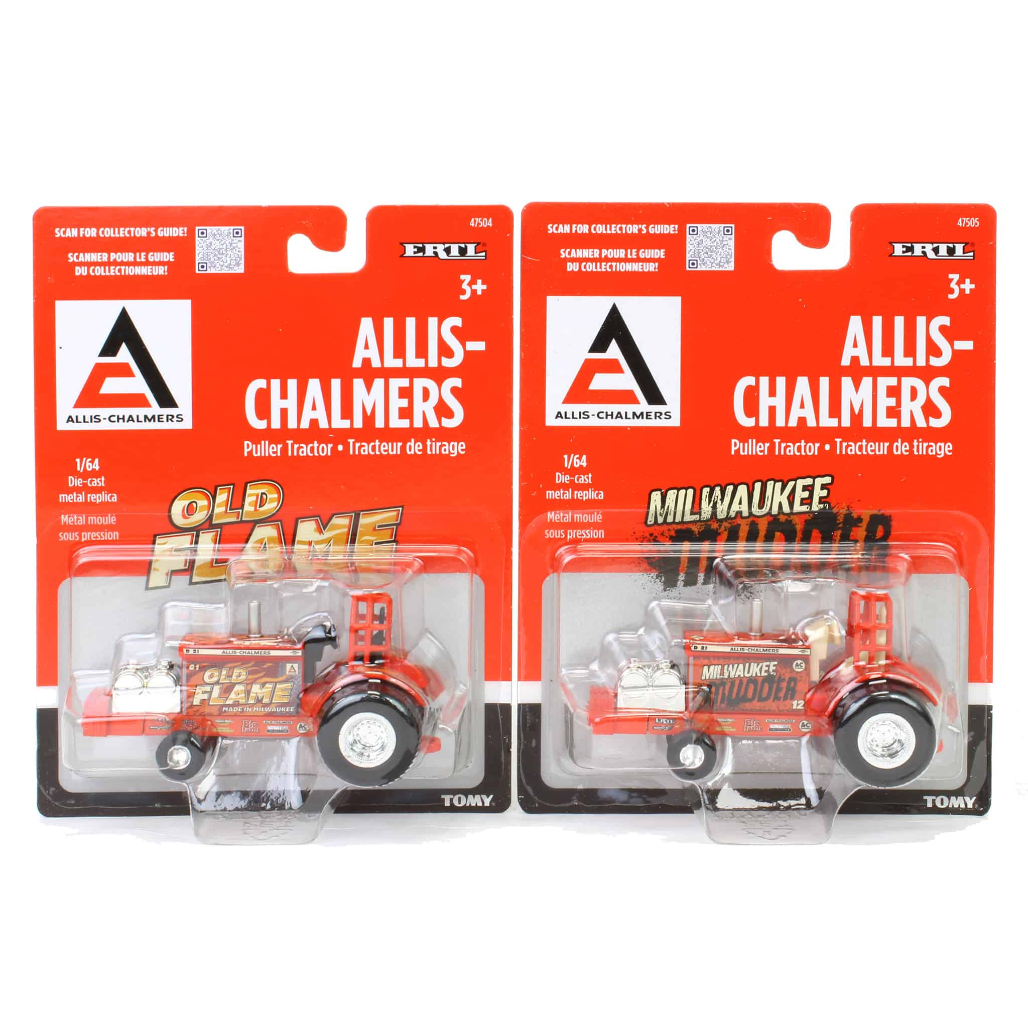 Set of 2 ~ 1/64 Allis Chalmers "Old Flame" & "Milwaukee Mudder" Pulling Tractors - Image 4