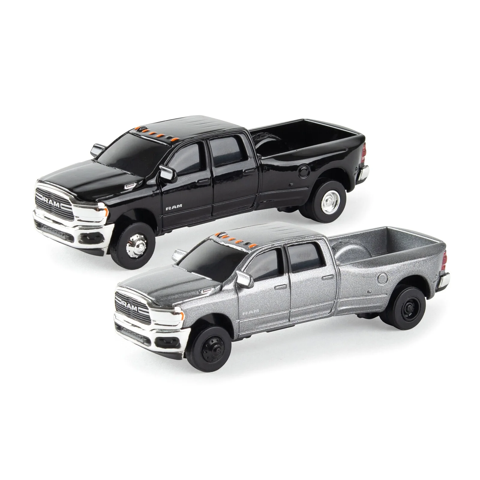 Set of 2 ~ 1/64 RAM 3500 Dually Pickup Trucks, ERTL Collect N Play