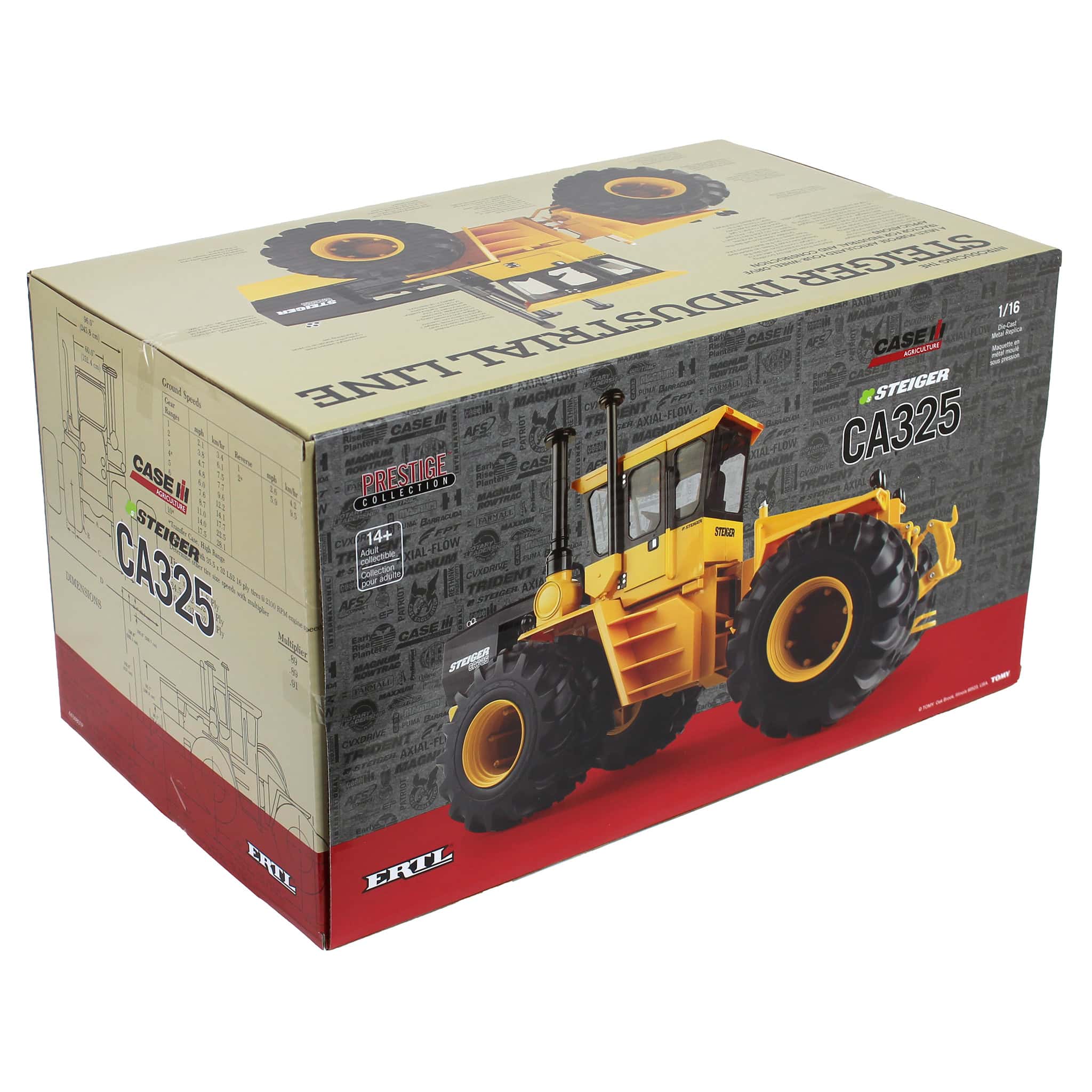 Set of 2 Steiger 4WD Tractors ~ PTA 325 "Spirit of '76" Stars & Stripes + CA325 Industrial Yellow - Image 14