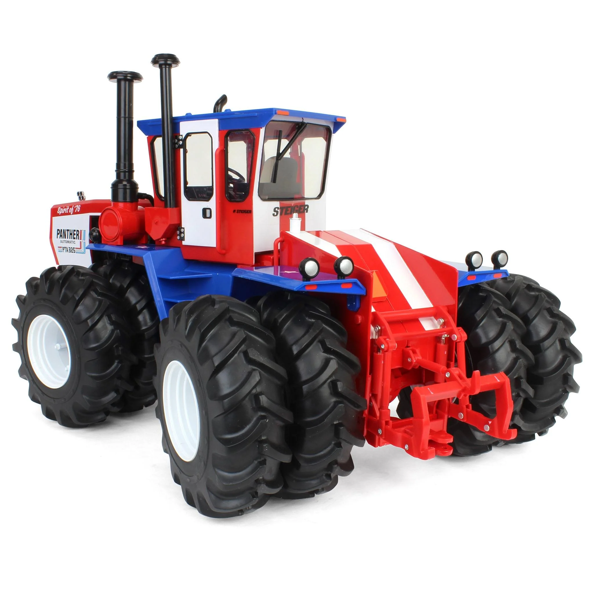 Set of 2 Steiger 4WD Tractors ~ PTA 325 "Spirit of '76" Stars & Stripes + CA325 Industrial Yellow - Image 2