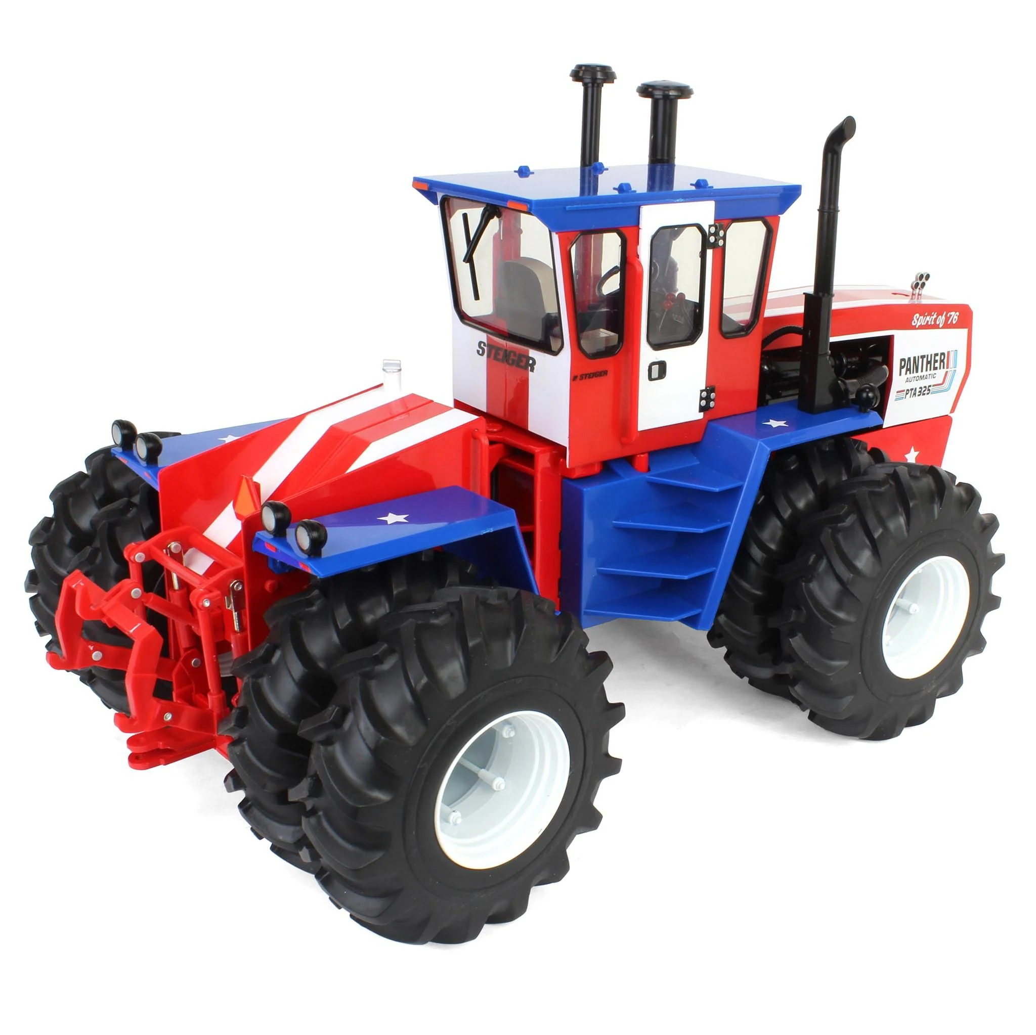Set of 2 Steiger 4WD Tractors ~ PTA 325 "Spirit of '76" Stars & Stripes + CA325 Industrial Yellow - Image 4