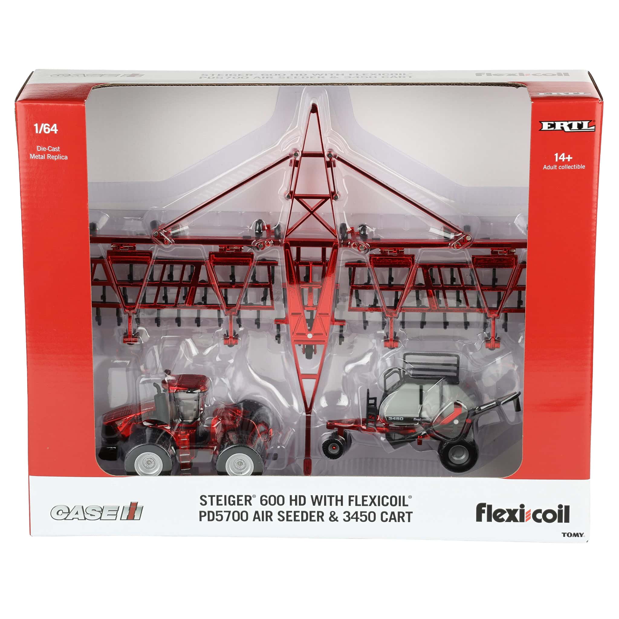 Set of 3 Chrome Chase Units ~ 1/64 Case IH Steiger 600 HD Tractor with Flexi-Coil PD5700 Air Seeder & 3450 Cart by ERTL, Outback Toys Exclusive - Image 2