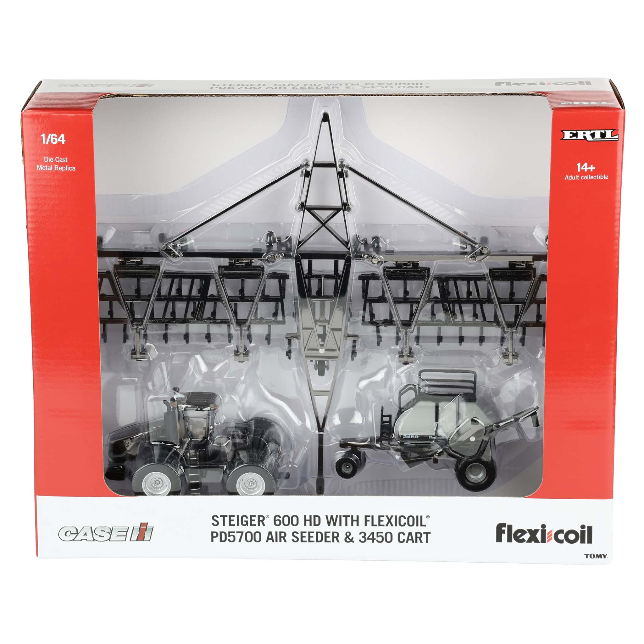 Set of 3 Chrome Chase Units ~ 1/64 Case IH Steiger 600 HD Tractor with Flexi-Coil PD5700 Air Seeder & 3450 Cart by ERTL, Outback Toys Exclusive - Image 3