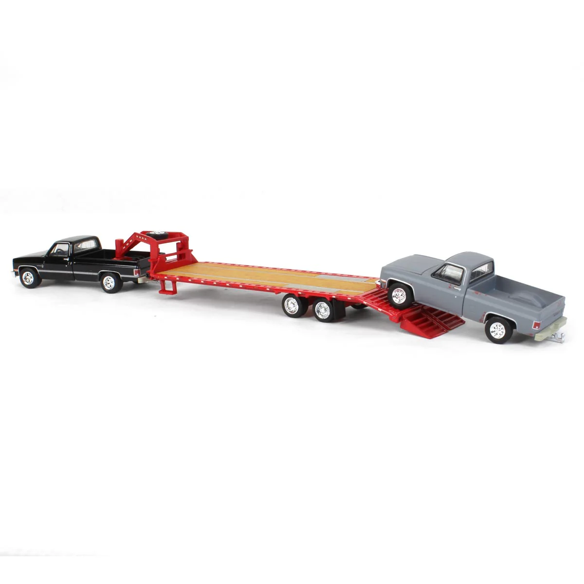 Set of 3 Color Variations ~ 1/64 Chevy K-30 Longbed w/ Gooseneck & Project Truck, Greenlight Exclusive - Image 5