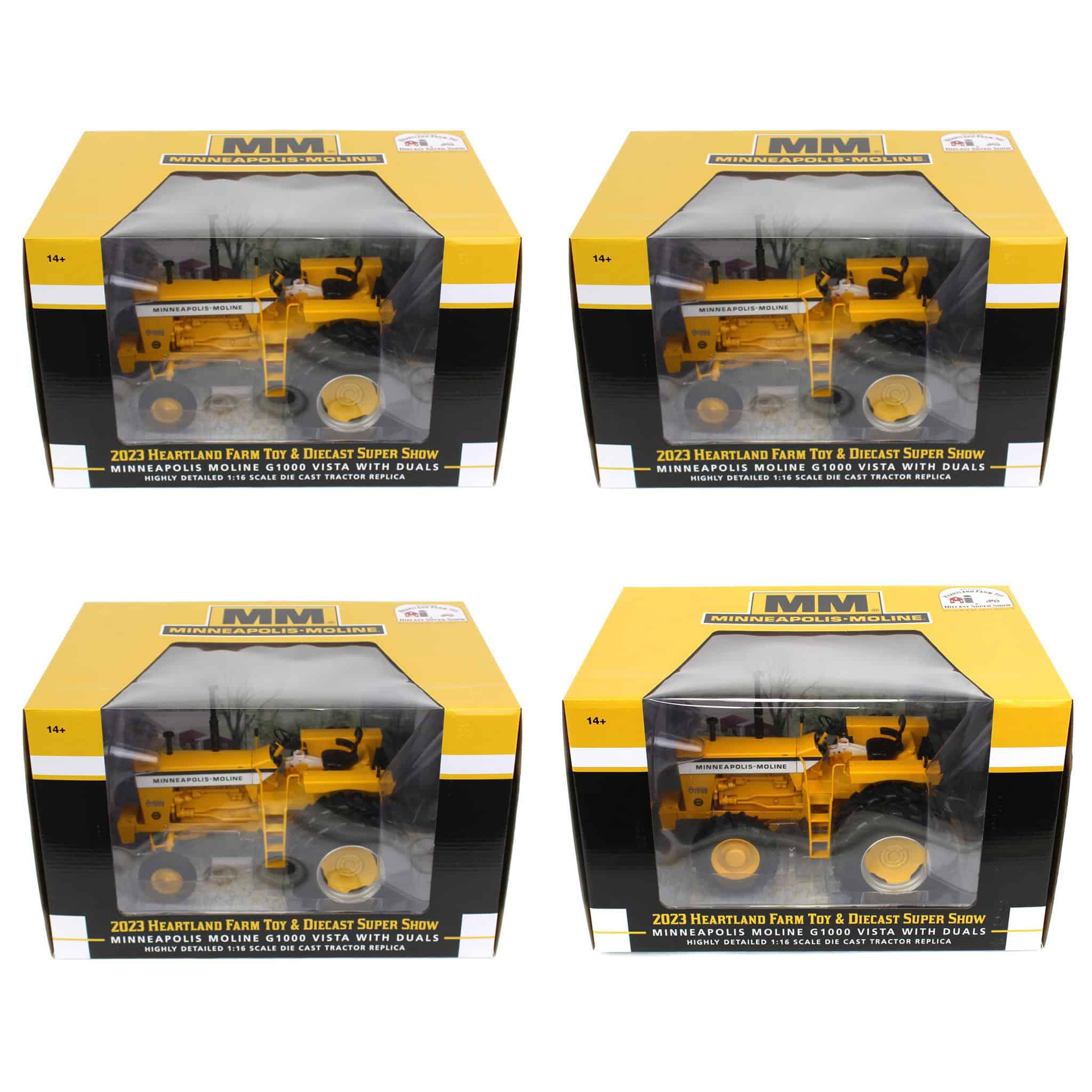 Set of 4 ~ 1/16 High Detail Minneapolis Moline G-1000 Vista Wide Front with Rear Duals - Image 2