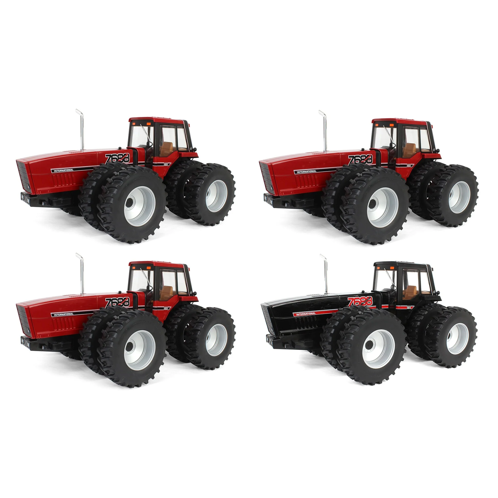 Set of 4 ~ 1/16 International 7688 Super 70 Series 2+2 Tractors, 3rd in Outback Toys Exclusive Power Series, ERTL Prestige