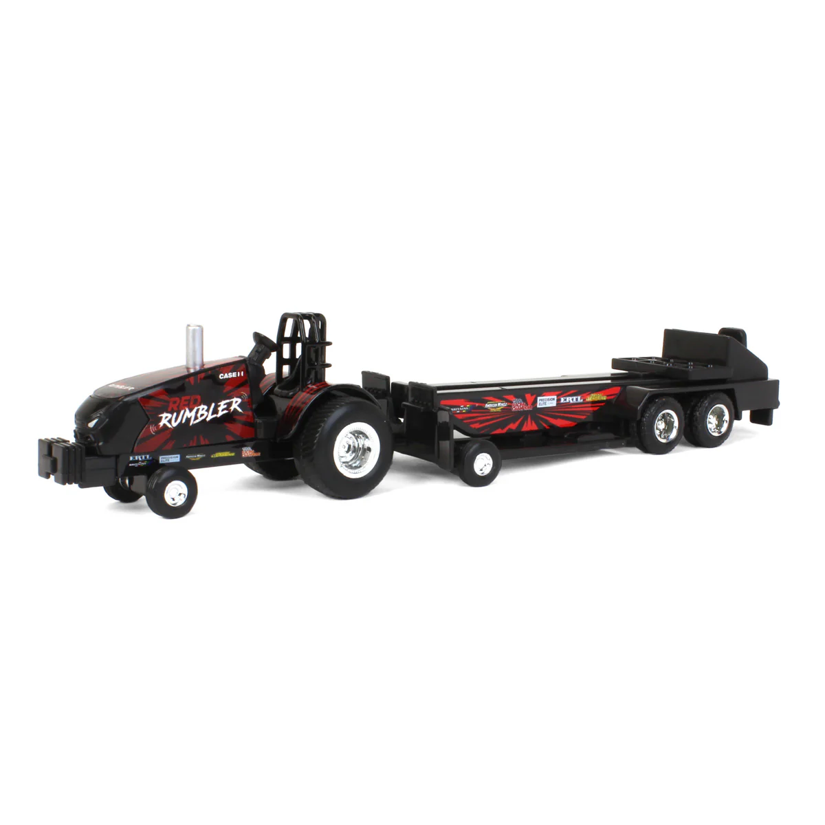 Set of 4 ~ 1/64 Case IH & New Holland Pulling Tractors with Pulling Sleds - Image 2