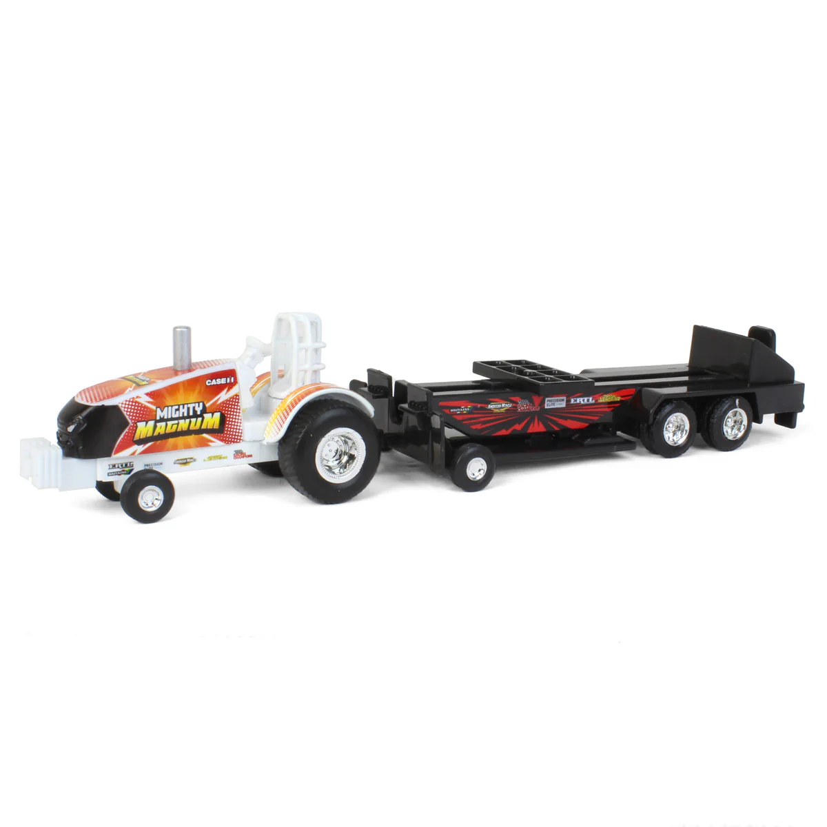 Set of 4 ~ 1/64 Case IH & New Holland Pulling Tractors with Pulling Sleds - Image 4