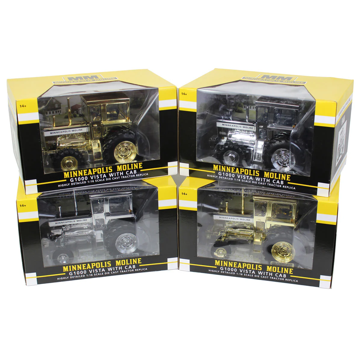 Set of 4 Chrome Units ~ 1/16 High Detail Minneapolis Moline G1000 Vista with Cab