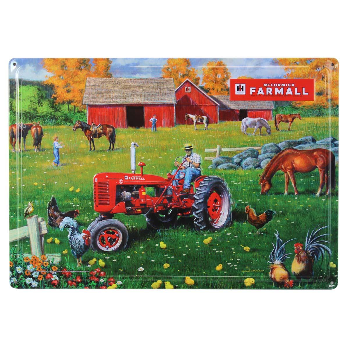 Set of 4 IH McCormick Farmall Embossed Metal Signs, 16.75in x 12in - Image 3