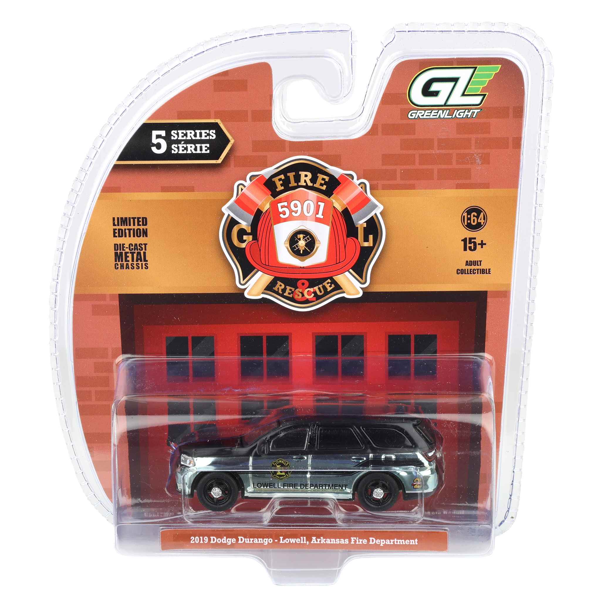 Silver Chrome Chase Unit ~ 1/64 2019 Dodge Durango, Lowell, Arkansas Fire Department, Fire & Rescue Series 5