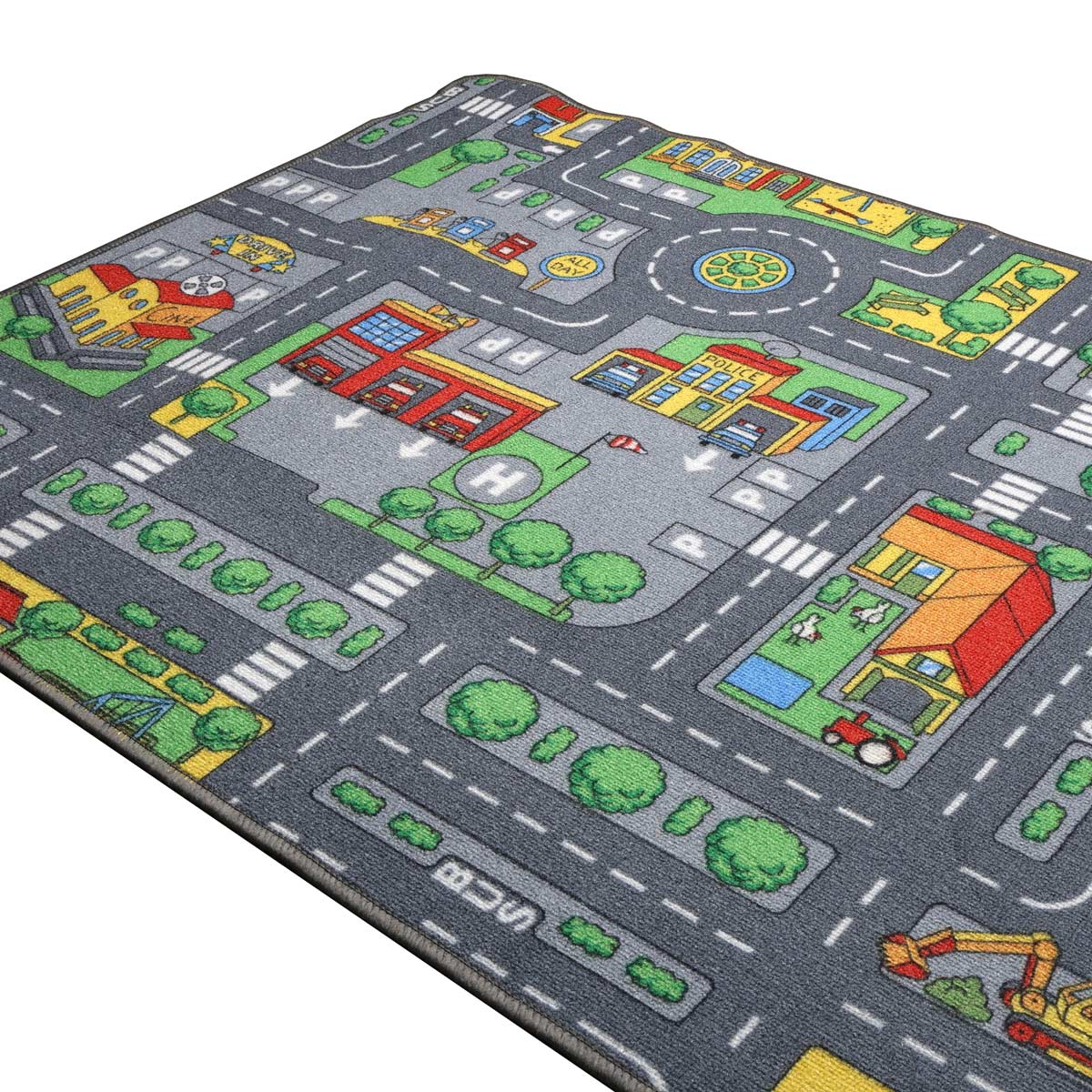 Extra Large Street Play Carpet with Education Roads, City & Buildings - 79in x 37.4in - Image 3