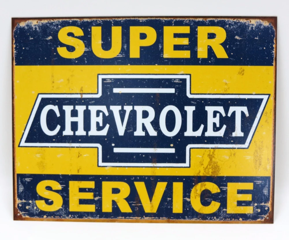 "Super Chevrolet Service" Tin Sign - Image 2