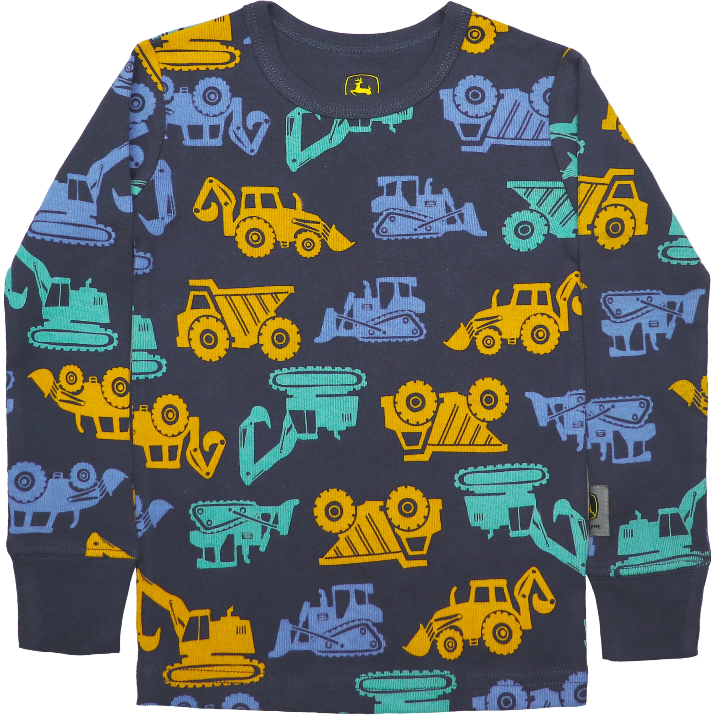 Toddler John Deere Construction Ombre Blue Pajama Set - Image 2