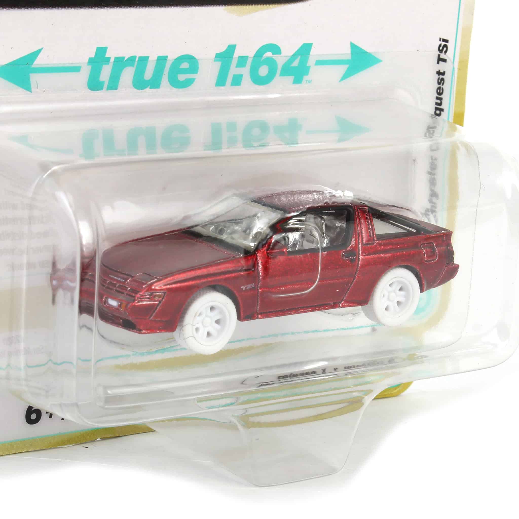 Ultra Red Chase ~ 1/64 1988 Chrysler Conquest TSi, San Marino Yellow, Auto World - Image 2