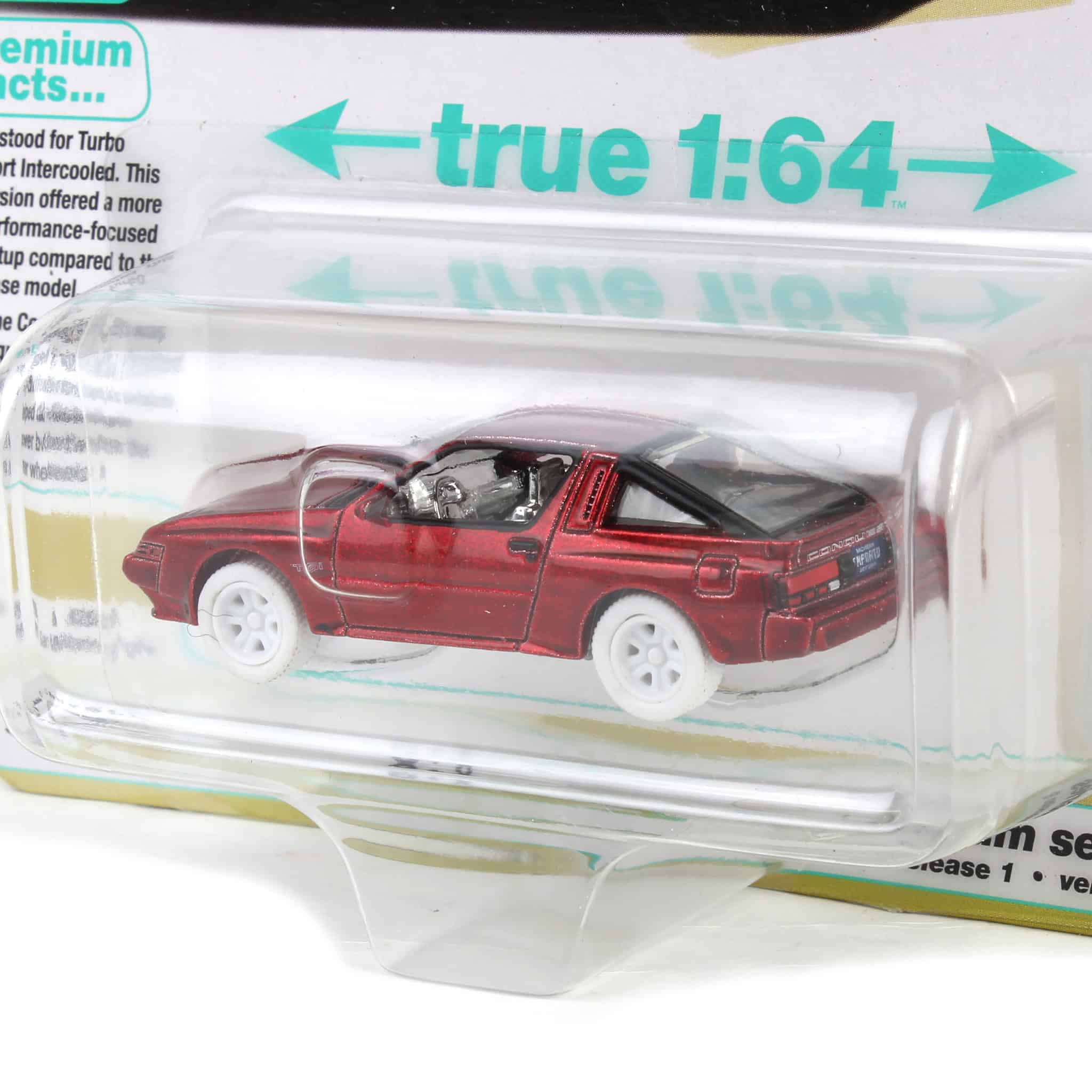 Ultra Red Chase ~ 1/64 1988 Chrysler Conquest TSi, San Marino Yellow, Auto World - Image 3
