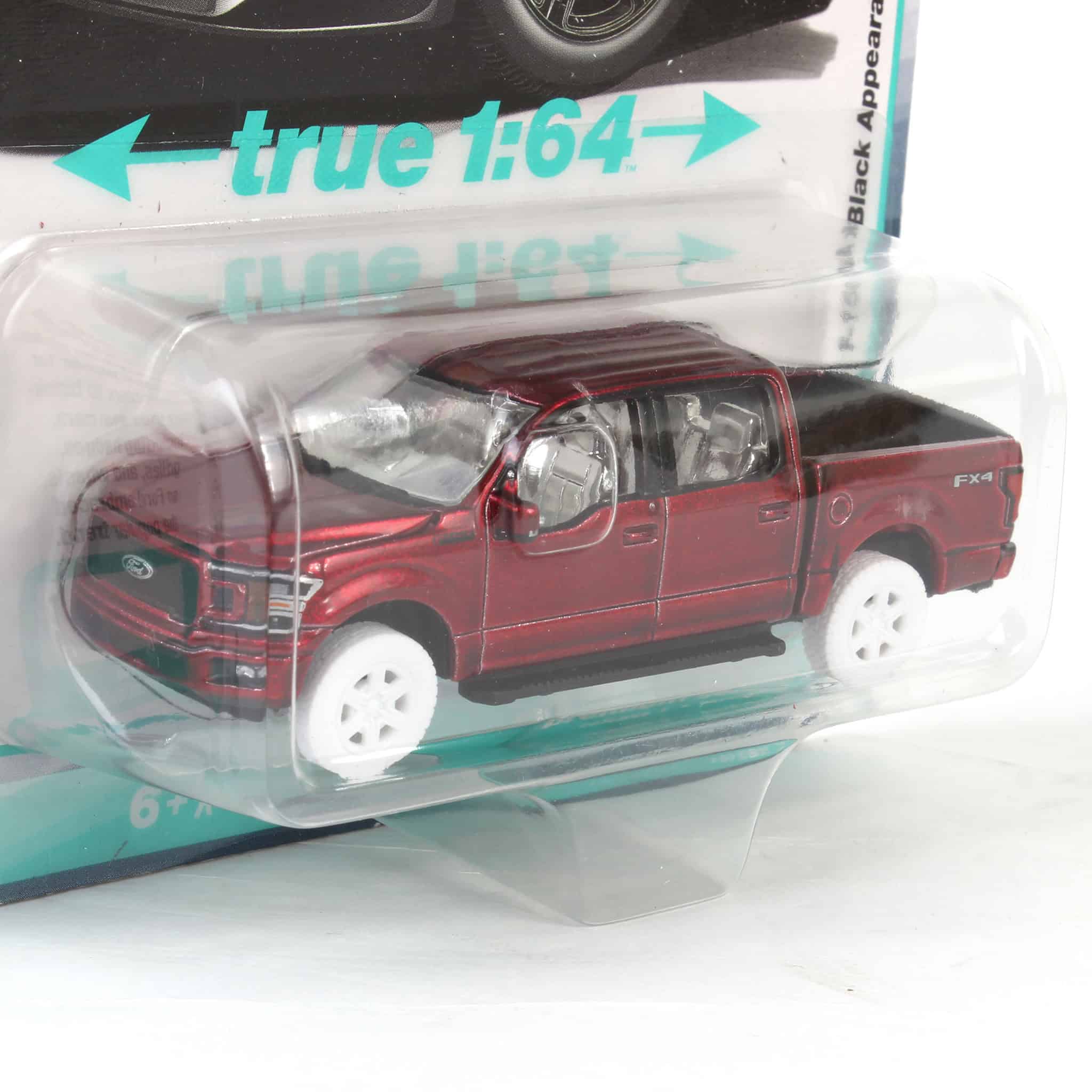 Ultra Red Chase ~ 1/64 2020 Ford F-150 Pickup Truck, Oxford White, Auto World - Image 2