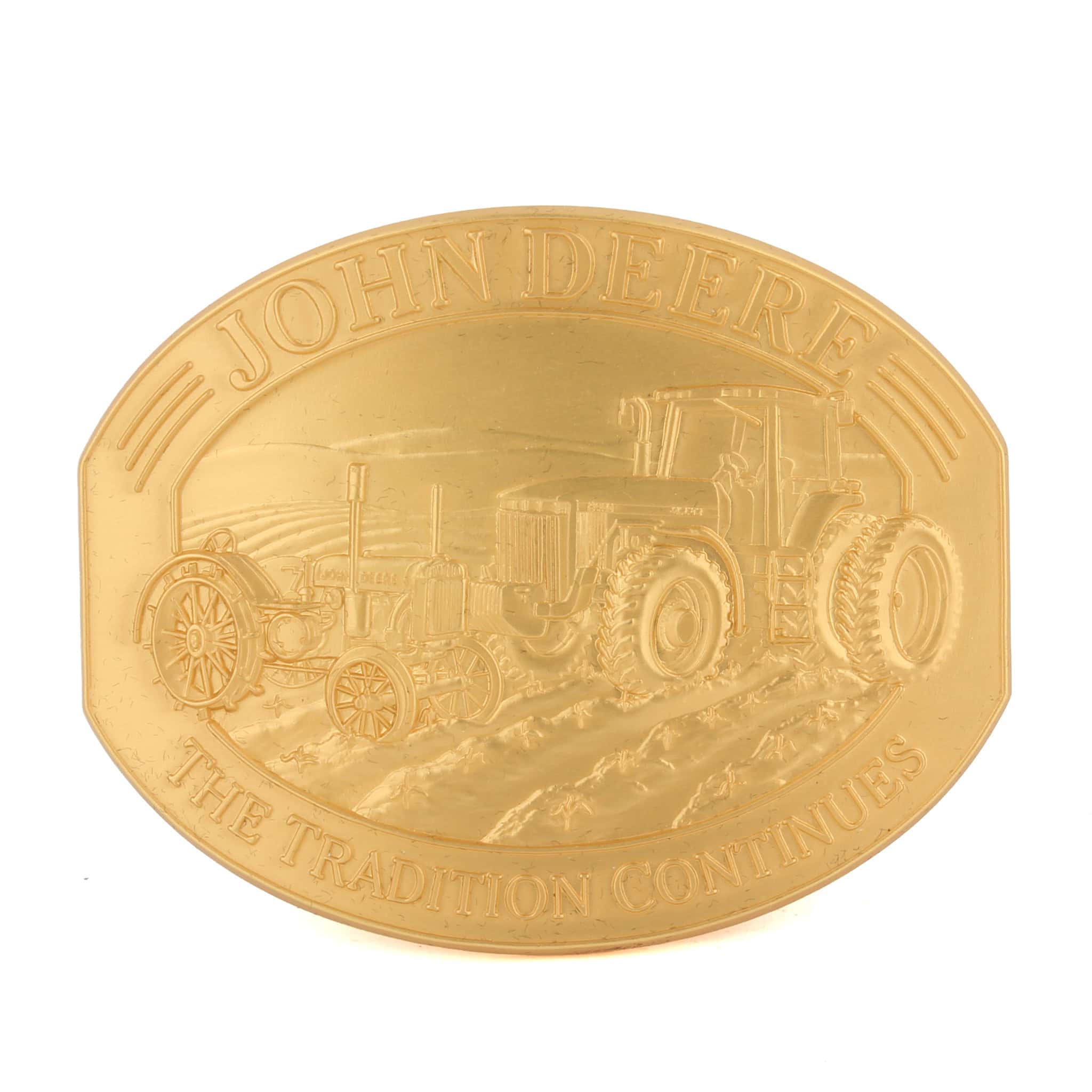 John Deere 8400 & Model D Tractor Scene, Tradition Continues Belt Buckle, 1995 - Image 2