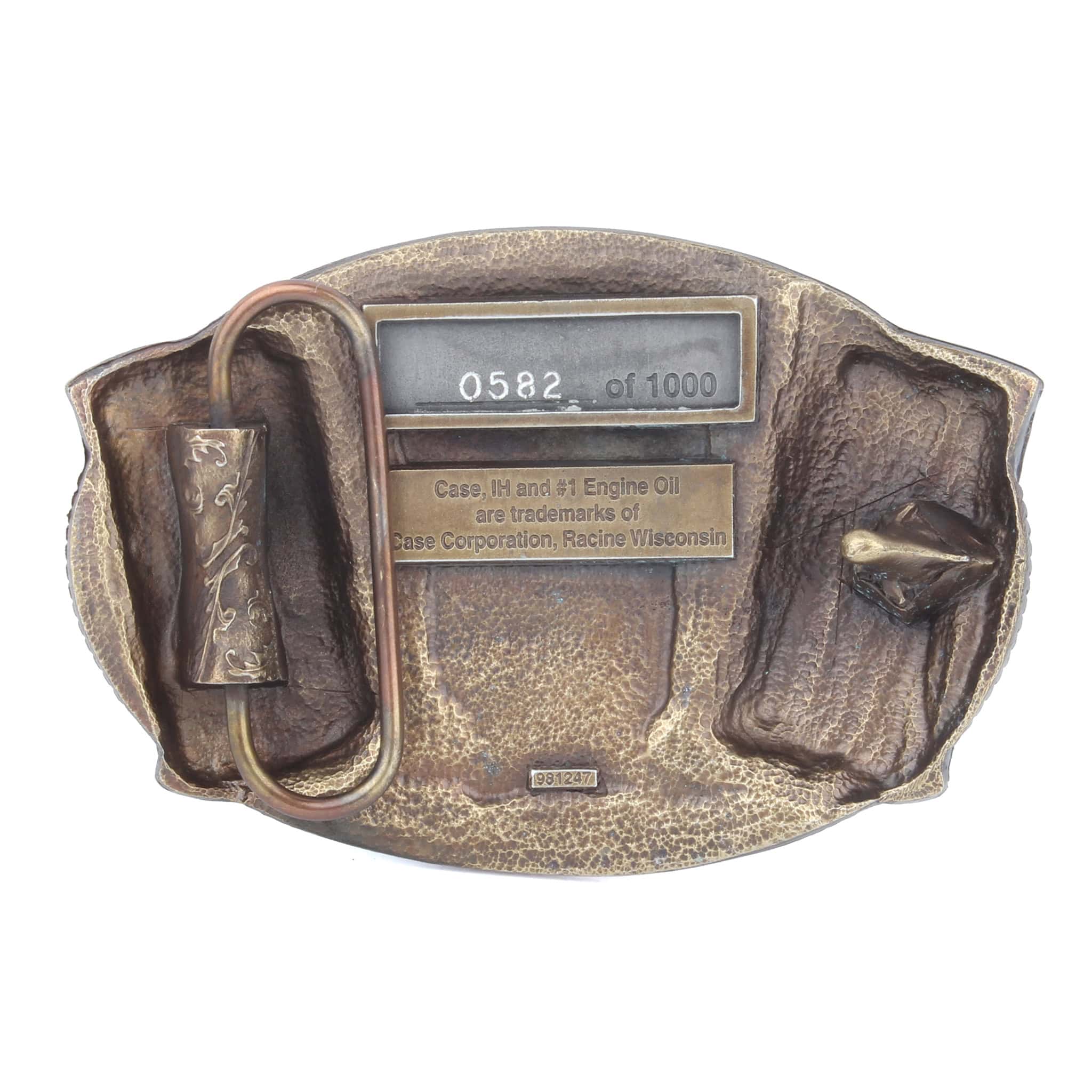 Vintage Case Engine Oil Lubricants Brass Limited Edition Belt Buckle - Image 2