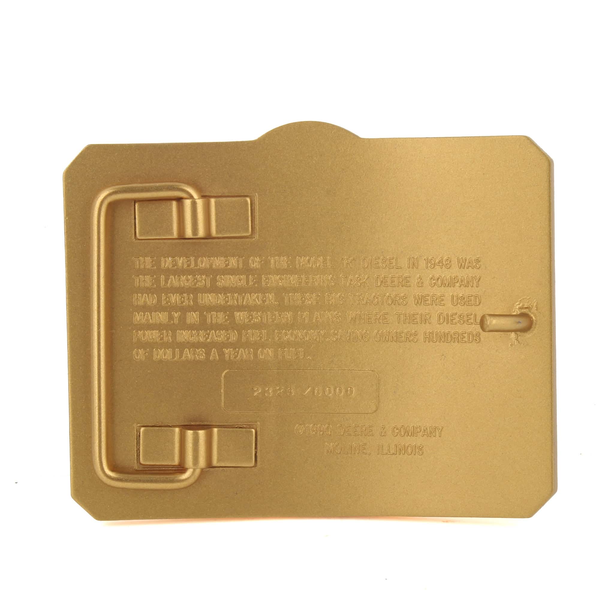 John Deere Model R Tractor Belt Buckle, 1990 - Image 3