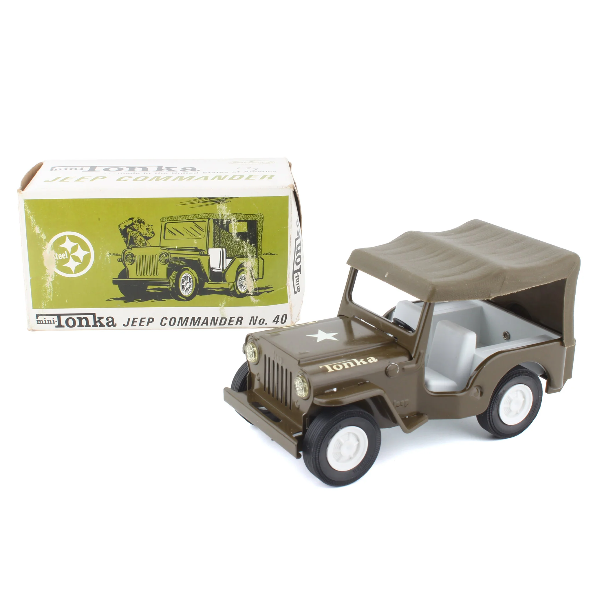 Vintage 1960s Mini Tonka Jeep Commander No 40 with Original Box by Tonka