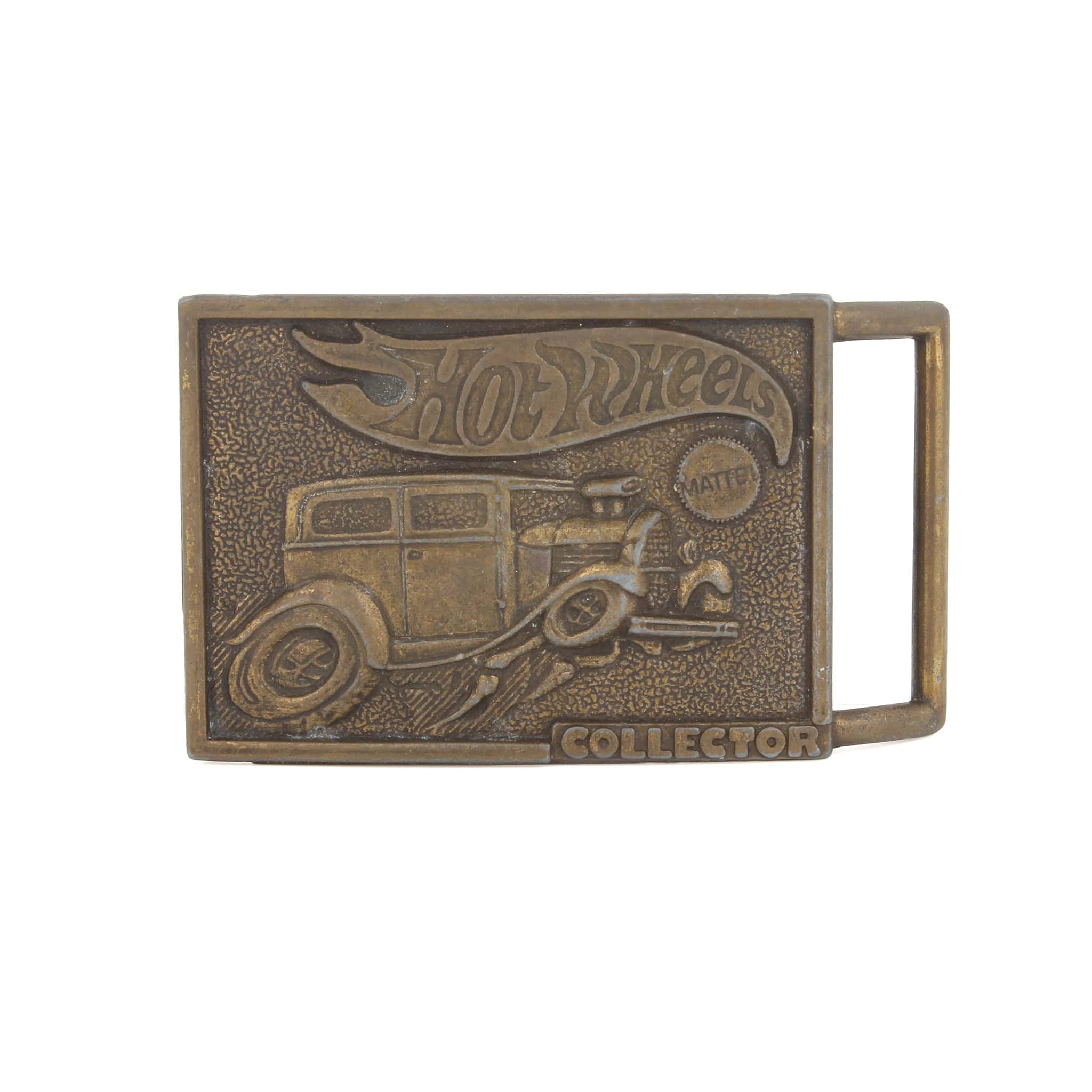 Vintage 1978 Mattel Hot Wheels Collector Brass Belt Buckle