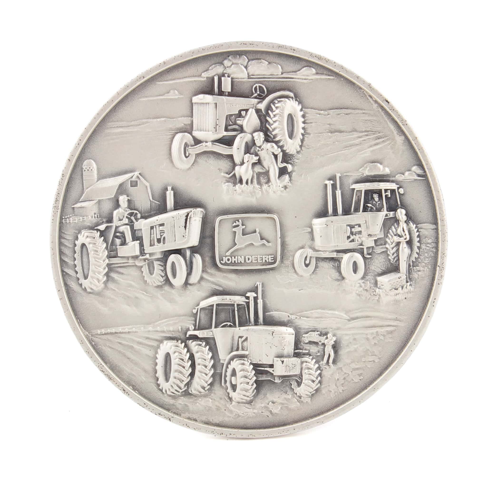 Vintage 1982 John Deere Tractors Maco Bronze, .999 Silver Plated Belt Buckle