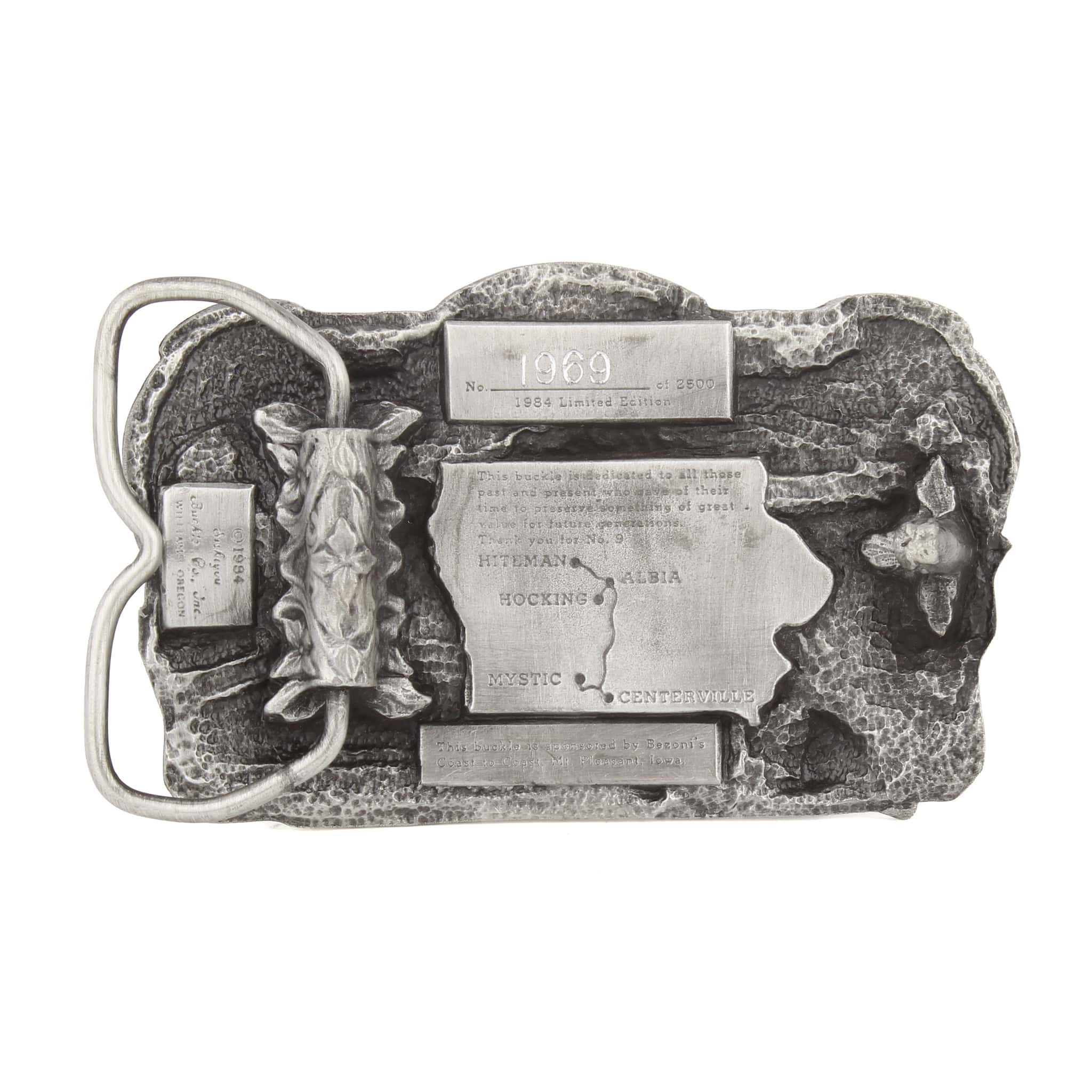 Vintage 1984 Old Settlers & Threshers Reunion Mt Pleasant Iowa Pewter LE Belt Buckle - Image 2