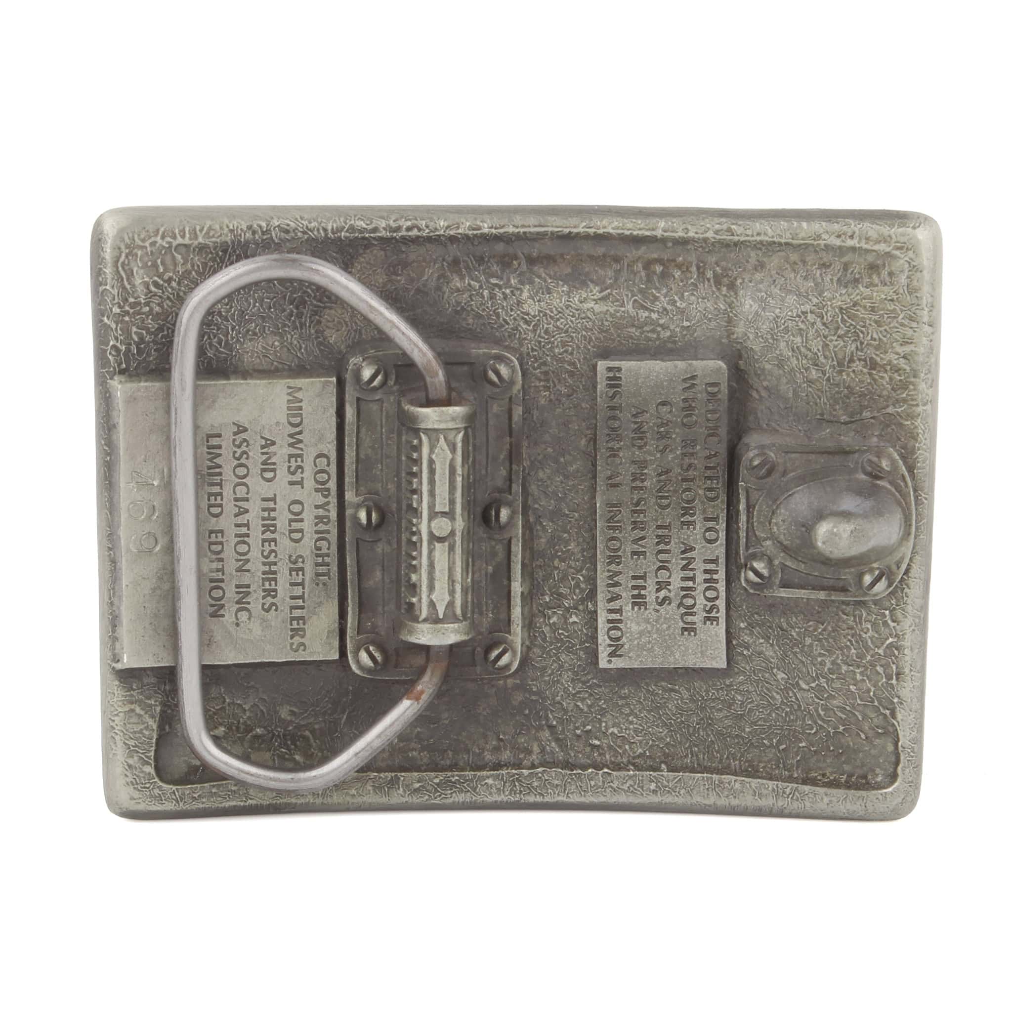 Vintage 1985 36th Midwest Old Threshers Reunion Steam Show Pewter LE Belt Buckle - Image 2